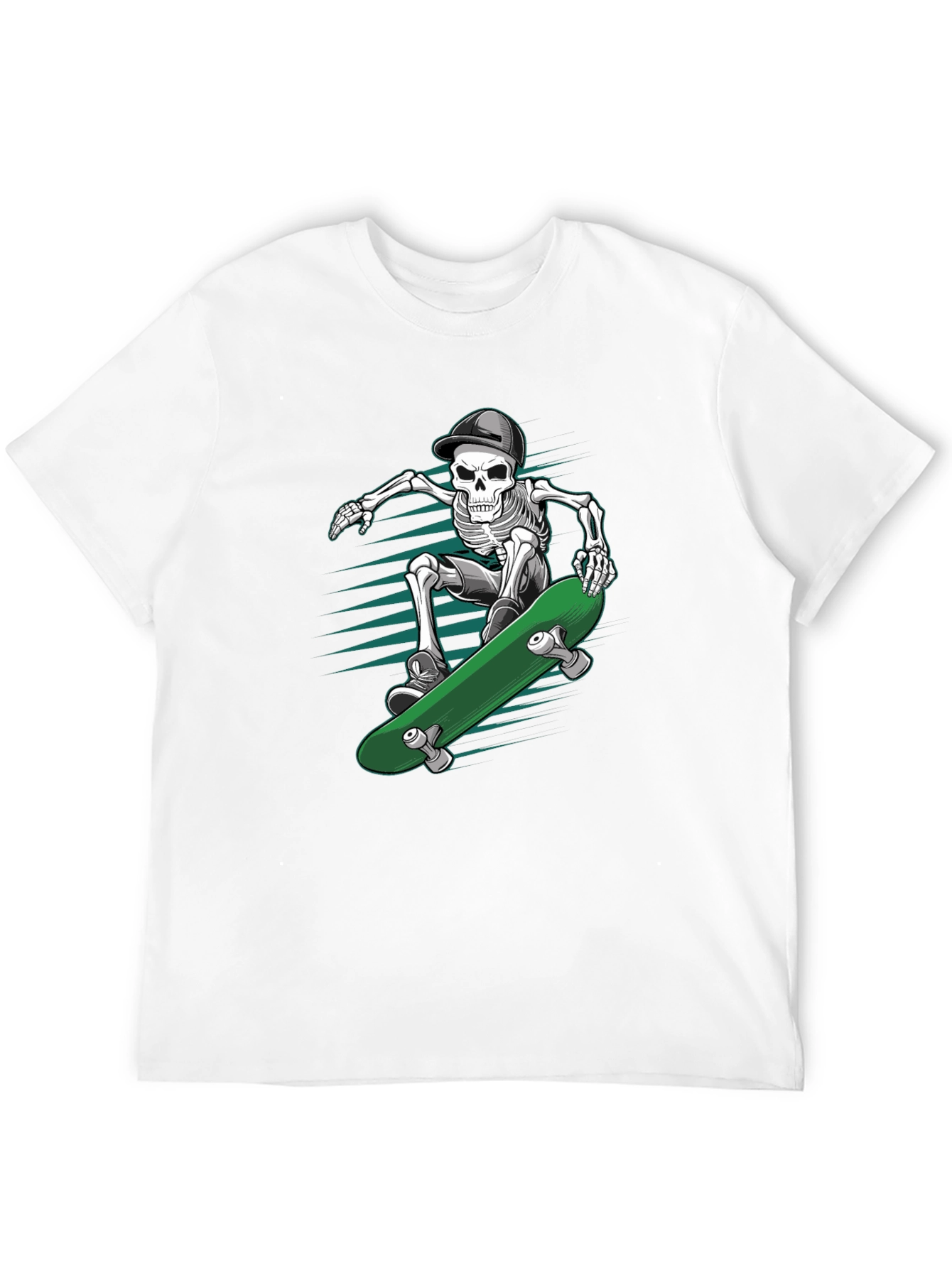 Skateboarding Skeleton T-Shirt - Cool Graphic Tee