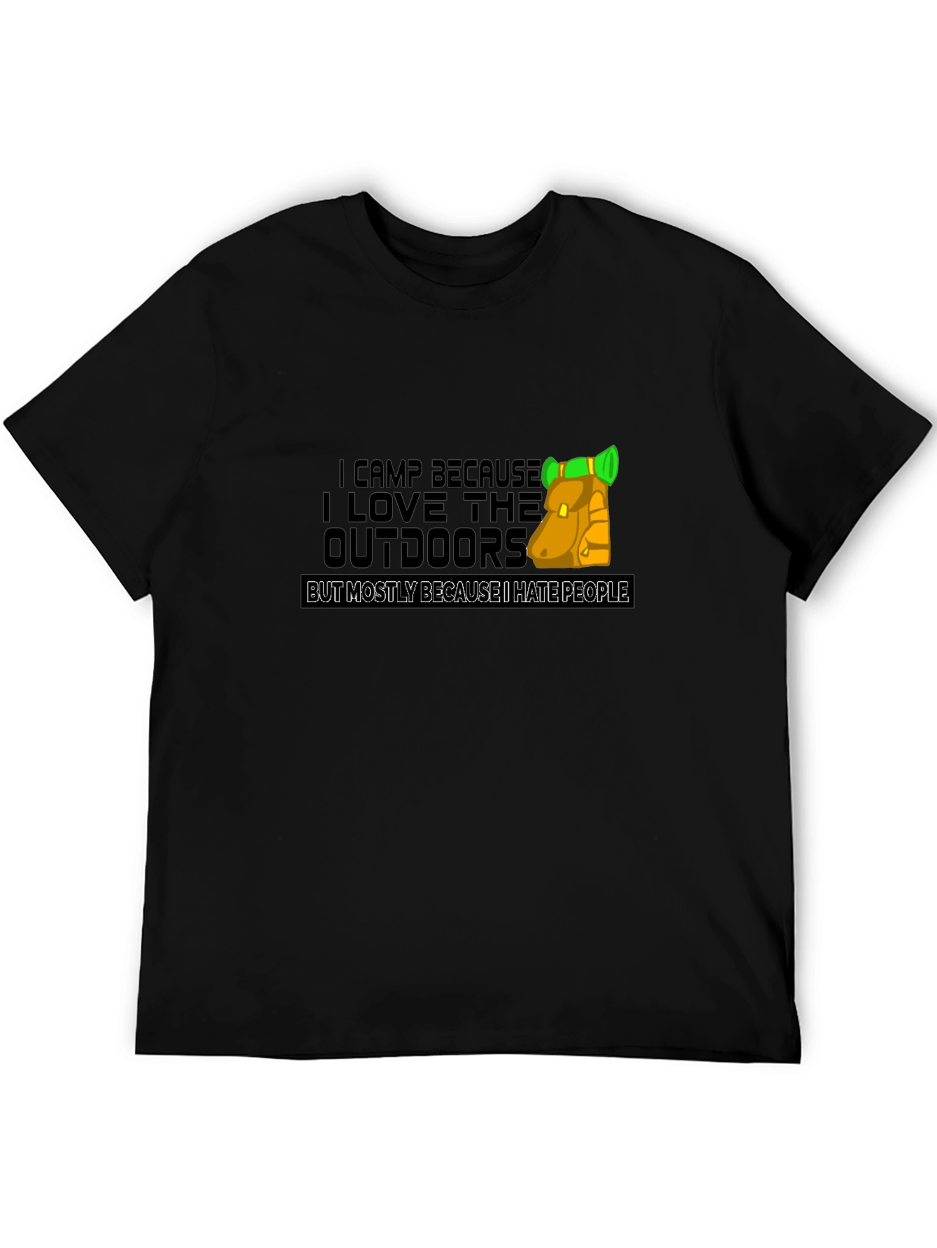 I Camp Because I Hate People Black T-Shirt