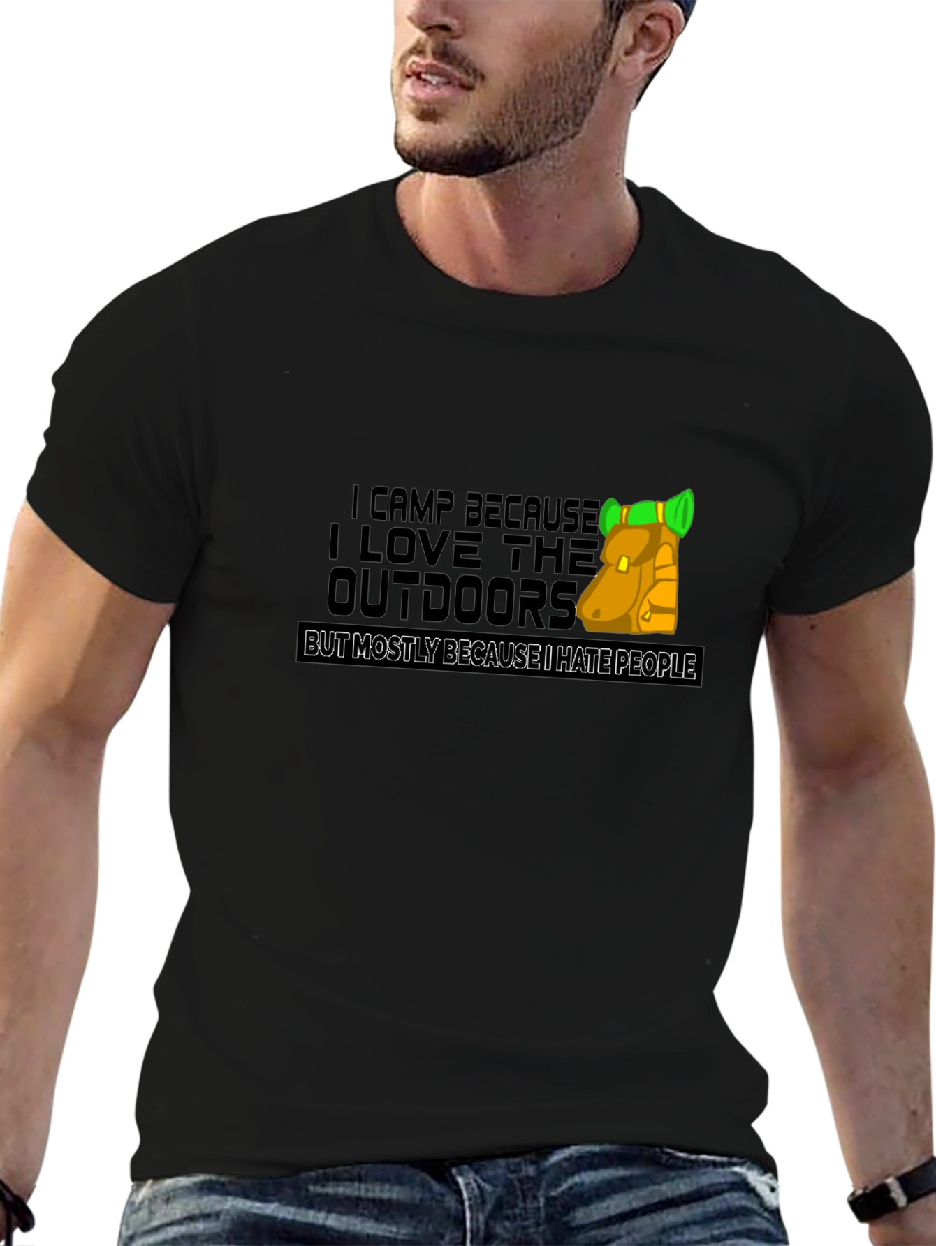I Camp Because I Hate People Black T-Shirt