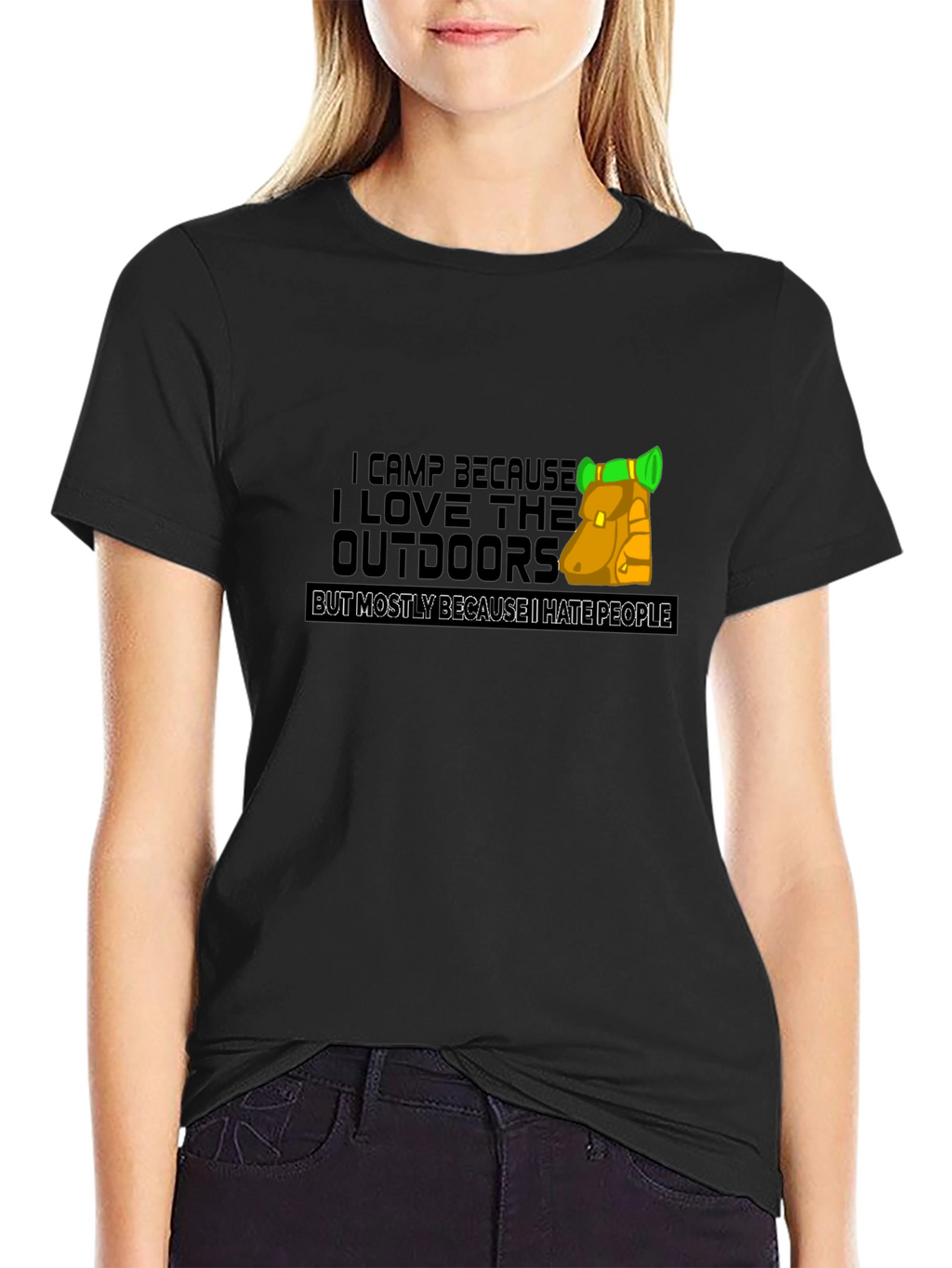 I Camp Because I Hate People Black T-Shirt