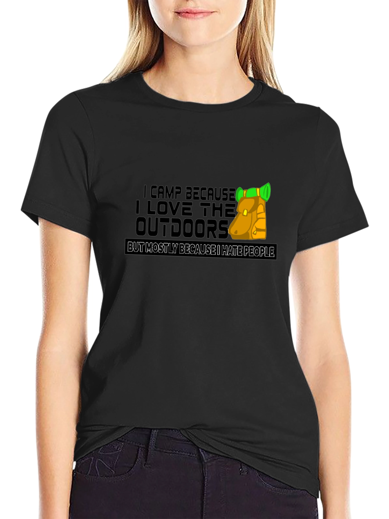 I Camp Because I Hate People Black T-Shirt