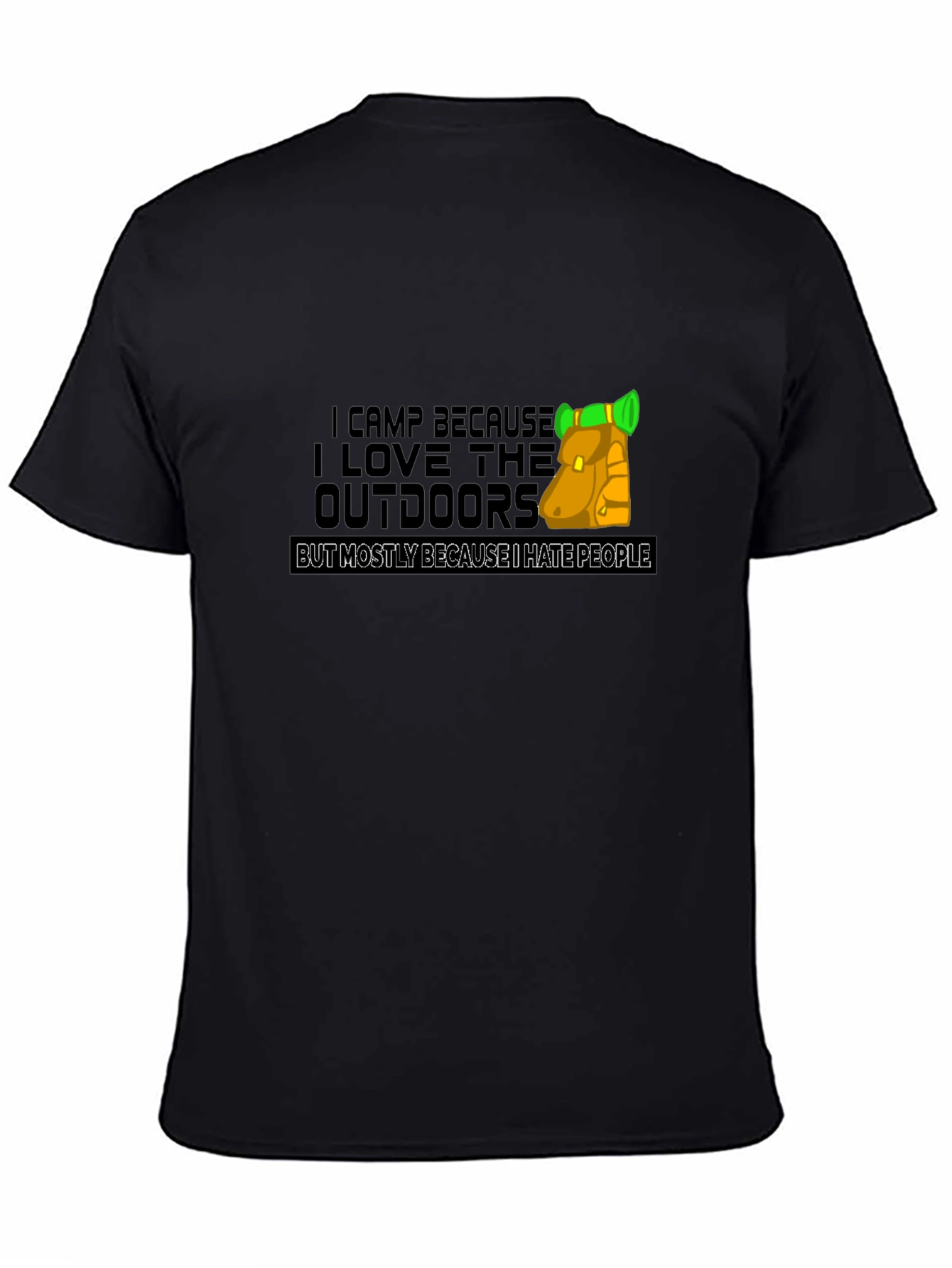 I Camp Because I Hate People Black T-Shirt