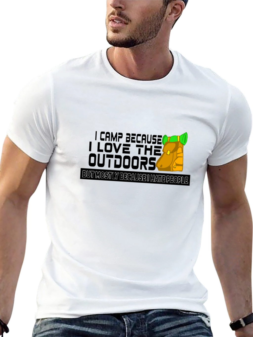 I Camp Because I Hate People Black T-Shirt