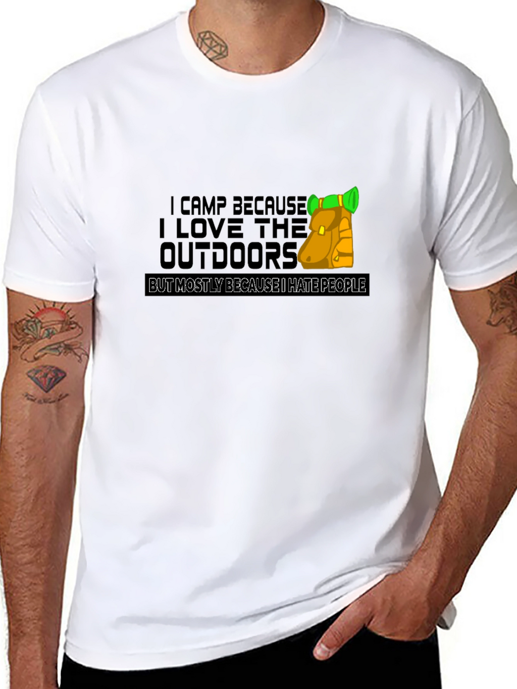 I Camp Because I Hate People Black T-Shirt