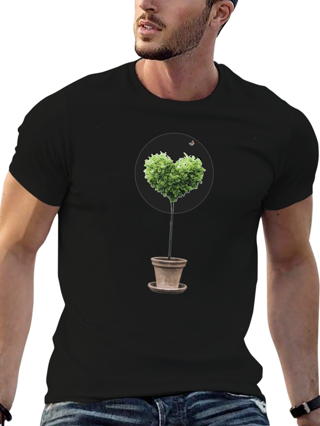 Heart-Shaped Tree in Pot Graphic Tee