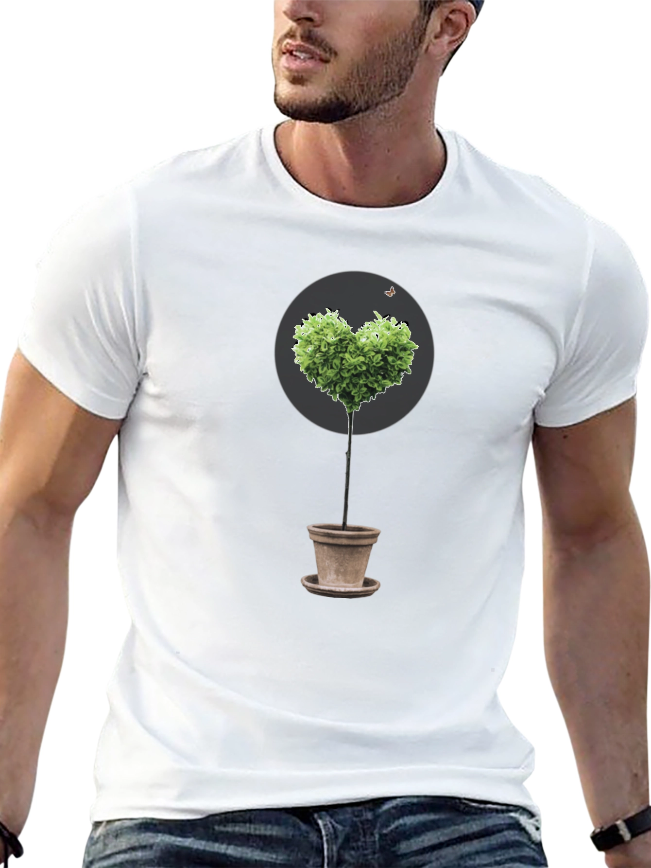 Heart-Shaped Tree in Pot Graphic Tee