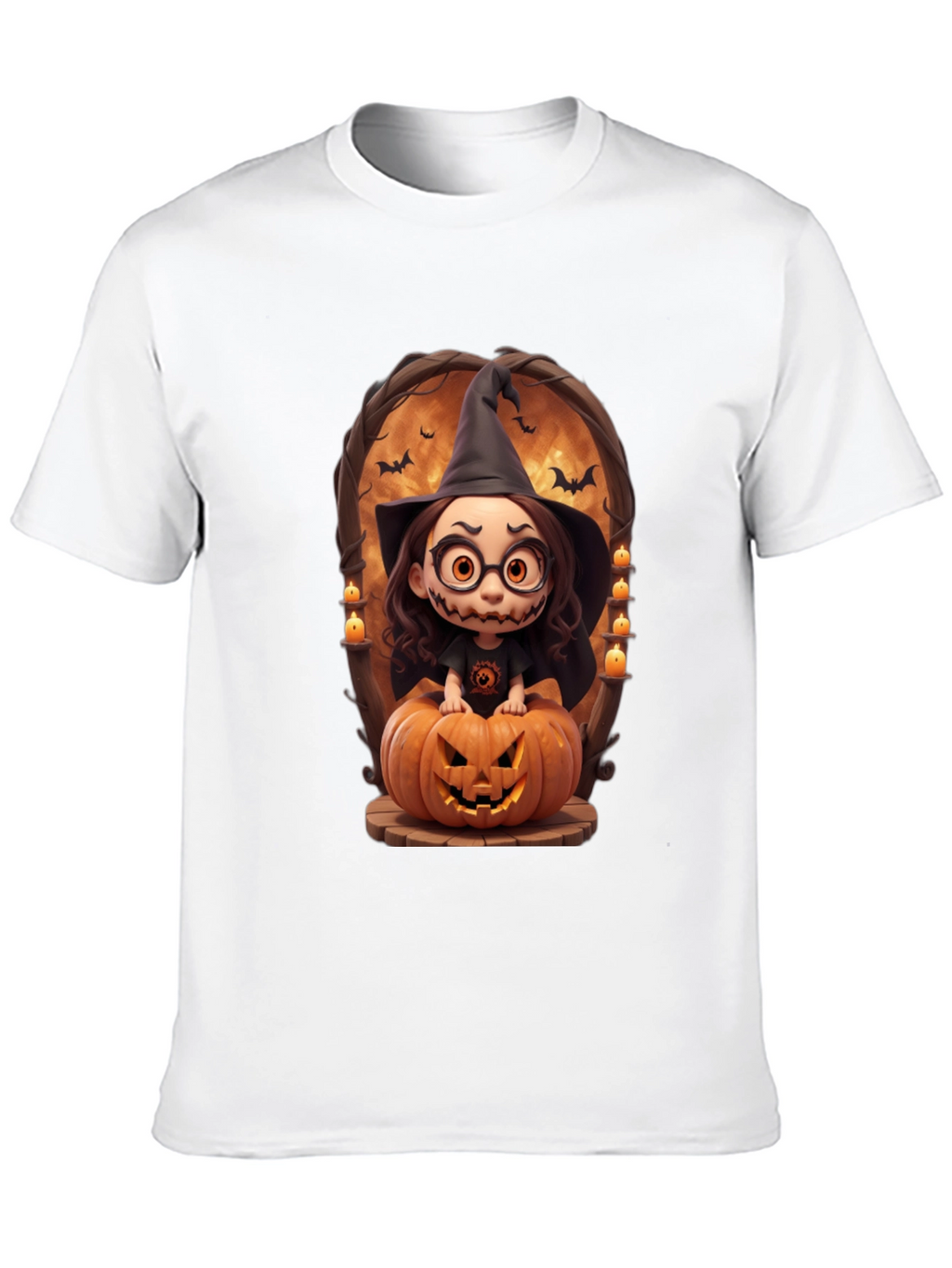 Halloween Witch on Pumpkin Graphic Tee