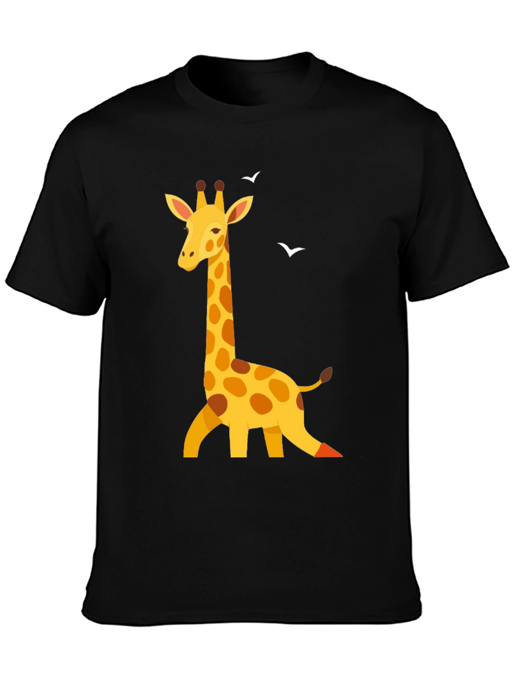 Giraffe Graphic Print Black T-Shirt