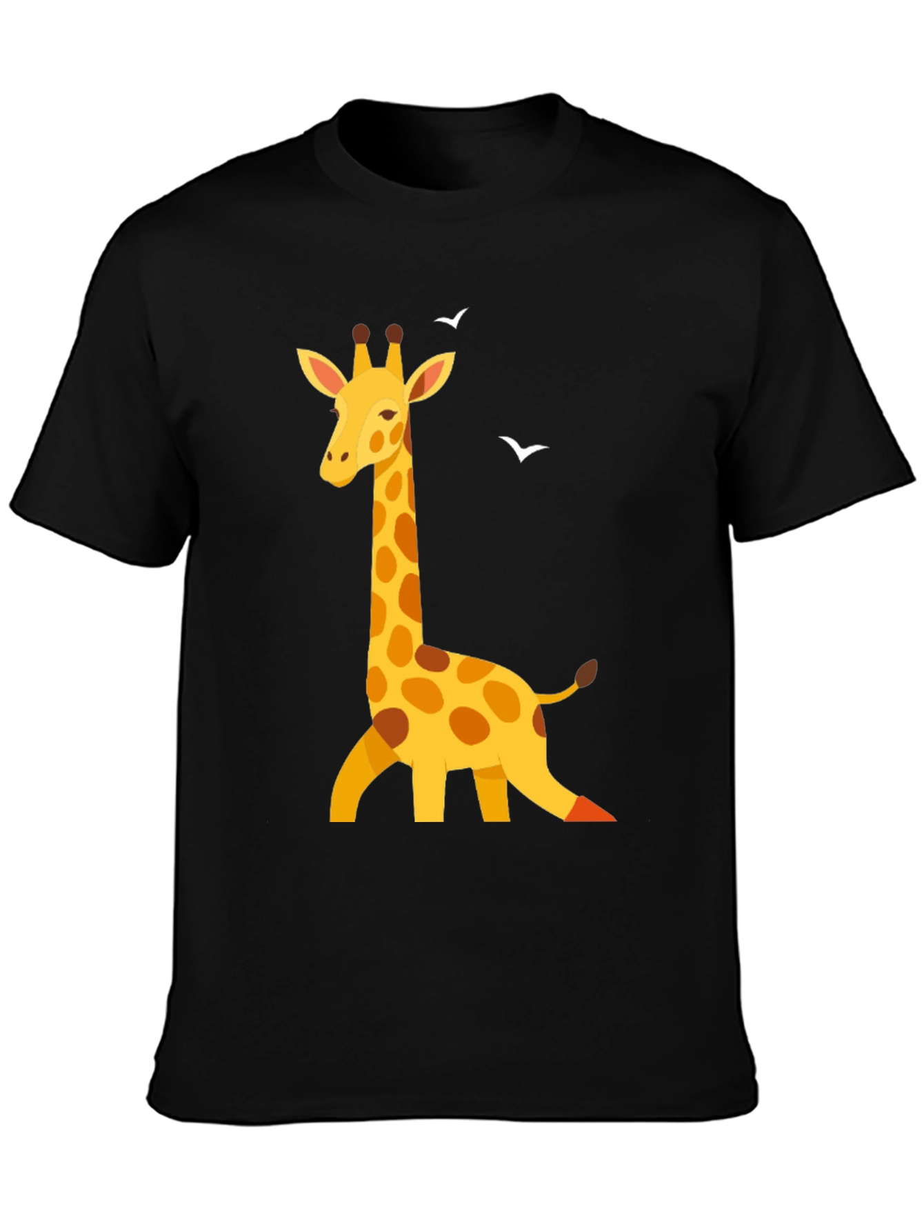 Giraffe Graphic Print Black T-Shirt
