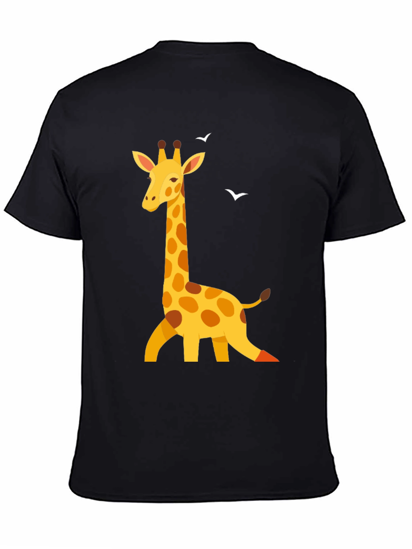 Giraffe Graphic Print Black T-Shirt