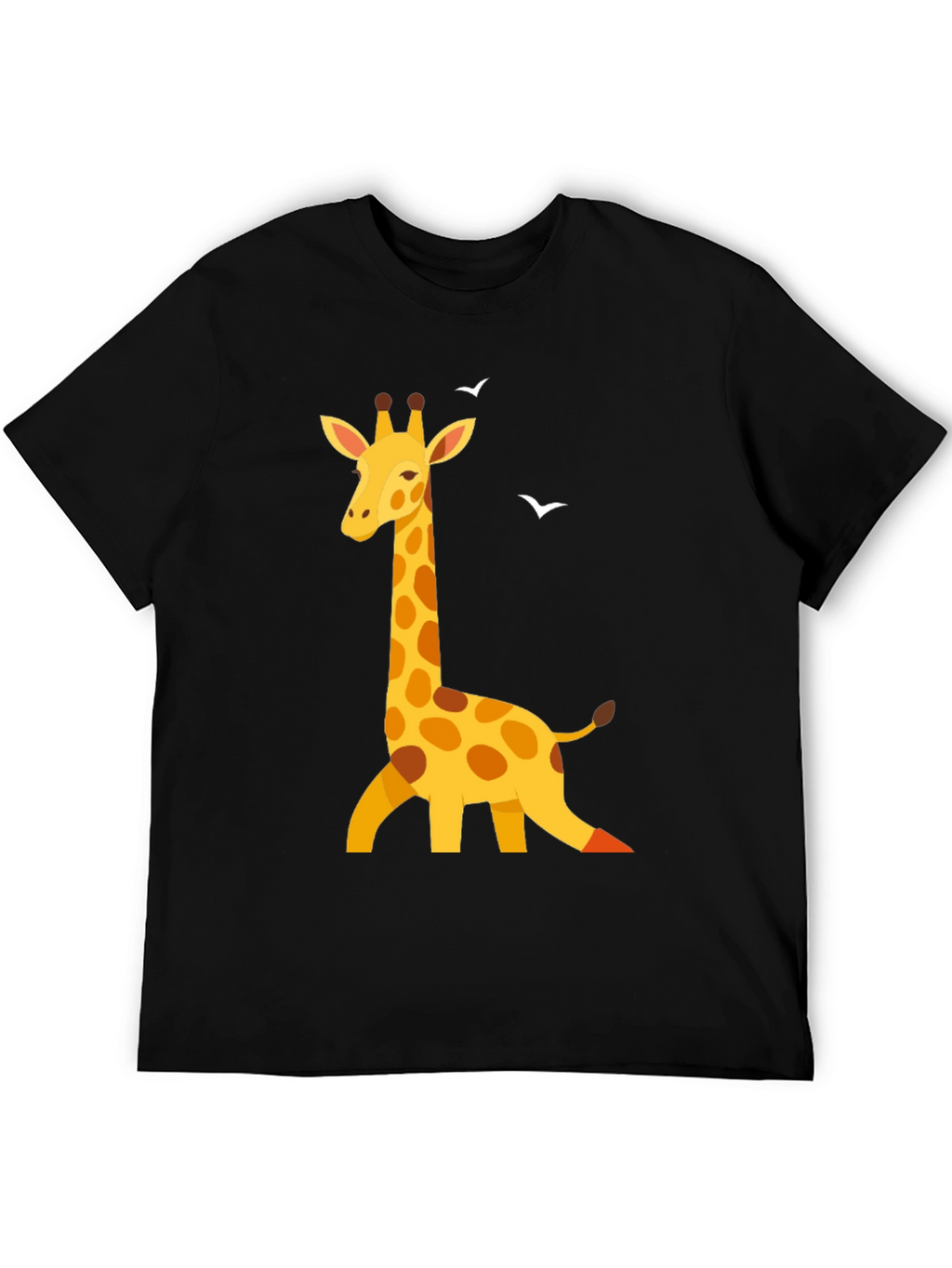 Giraffe Graphic Print Black T-Shirt