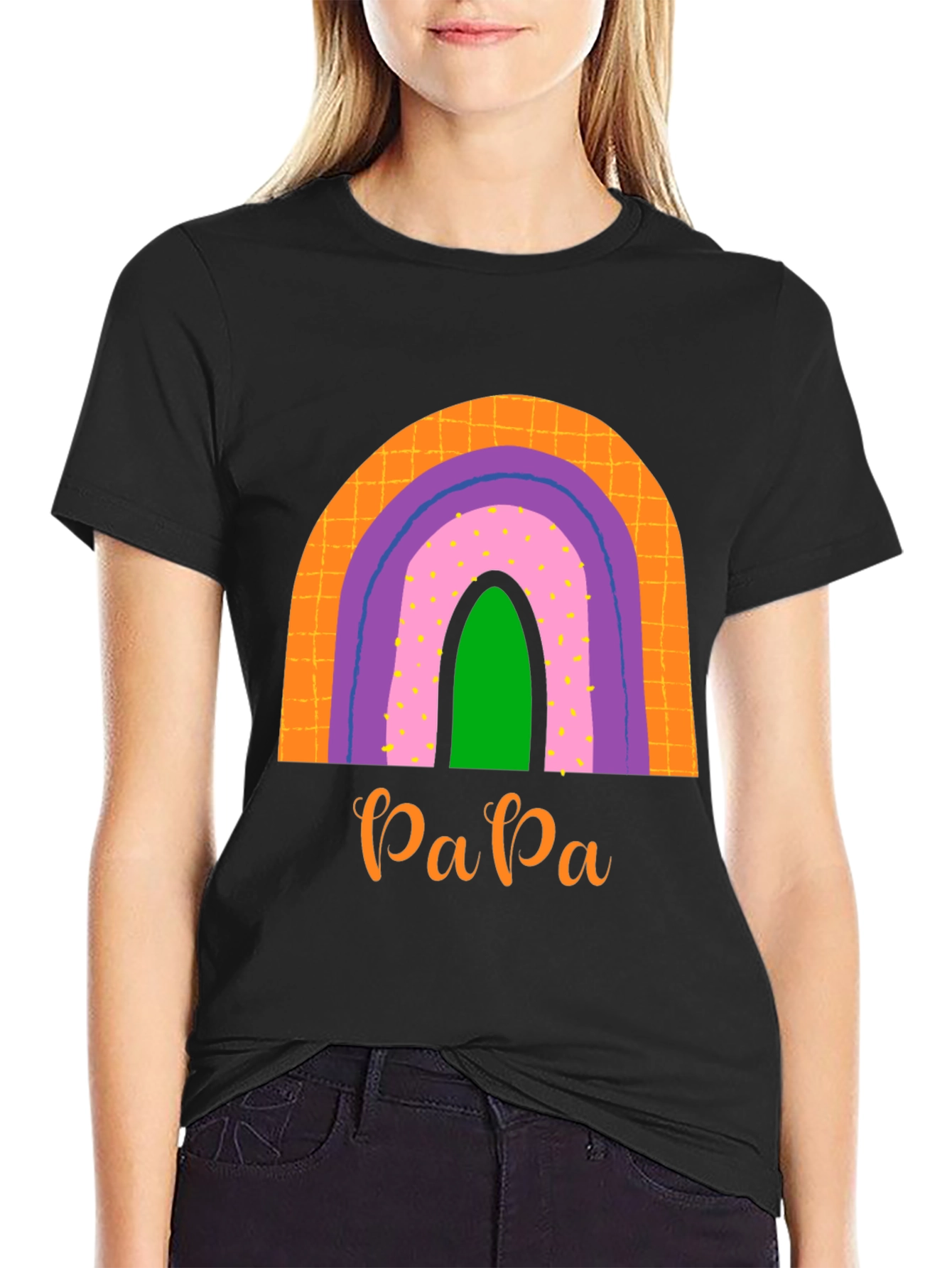 Retro Papa Rainbow Graphic Tee - Dads Pride