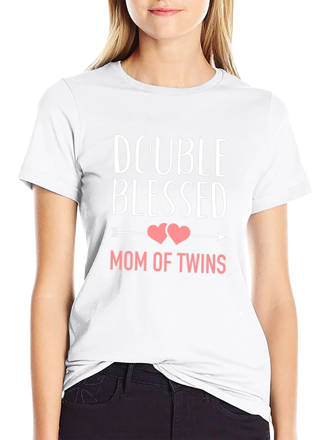 Double Blessed Mom of Twins Black T-Shirt