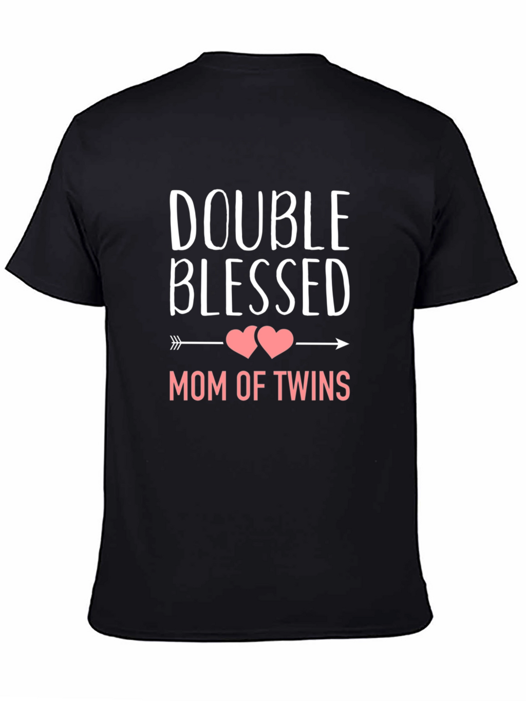 Double Blessed Mom of Twins Black T-Shirt