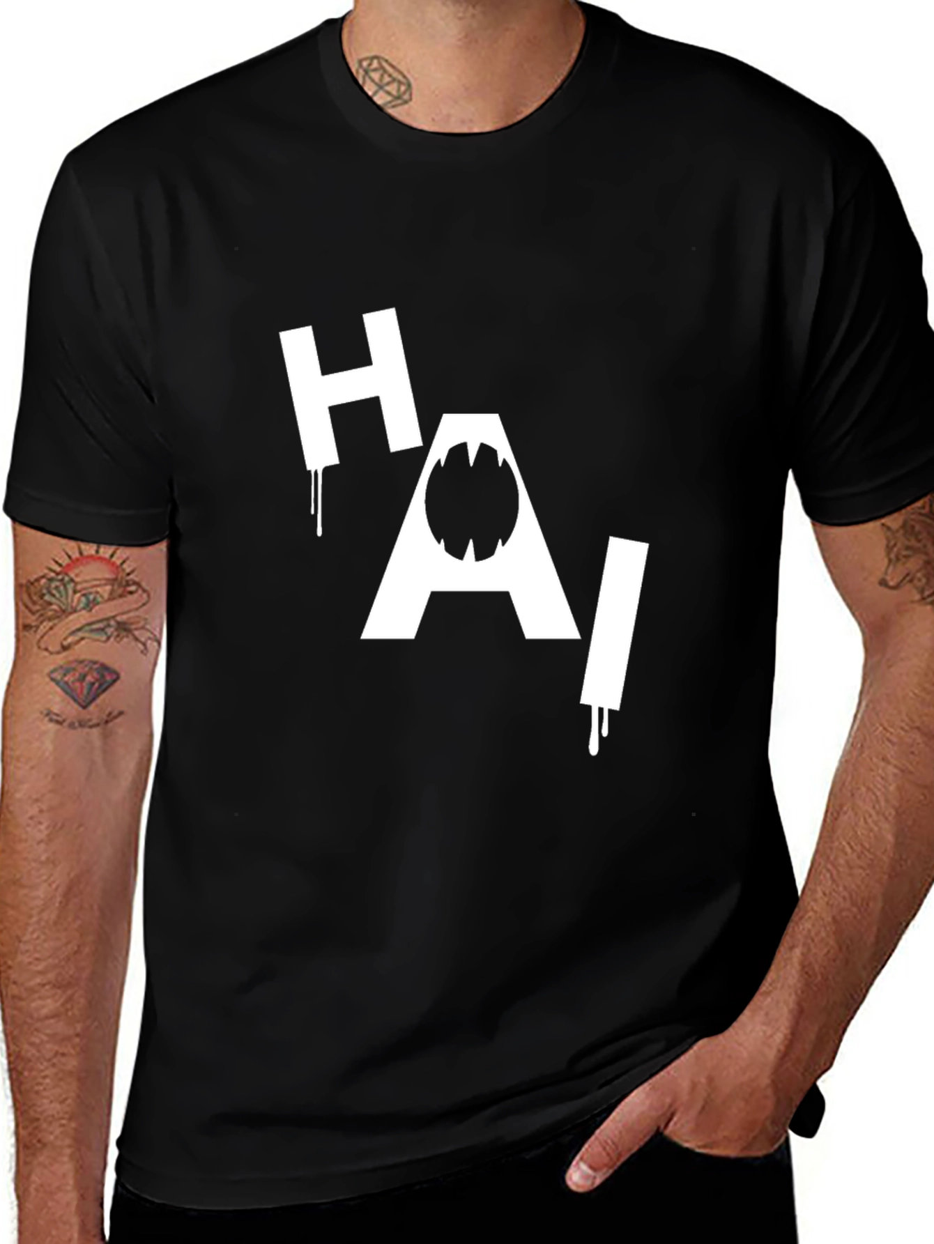 HAI Shark Graphic Black T-Shirt