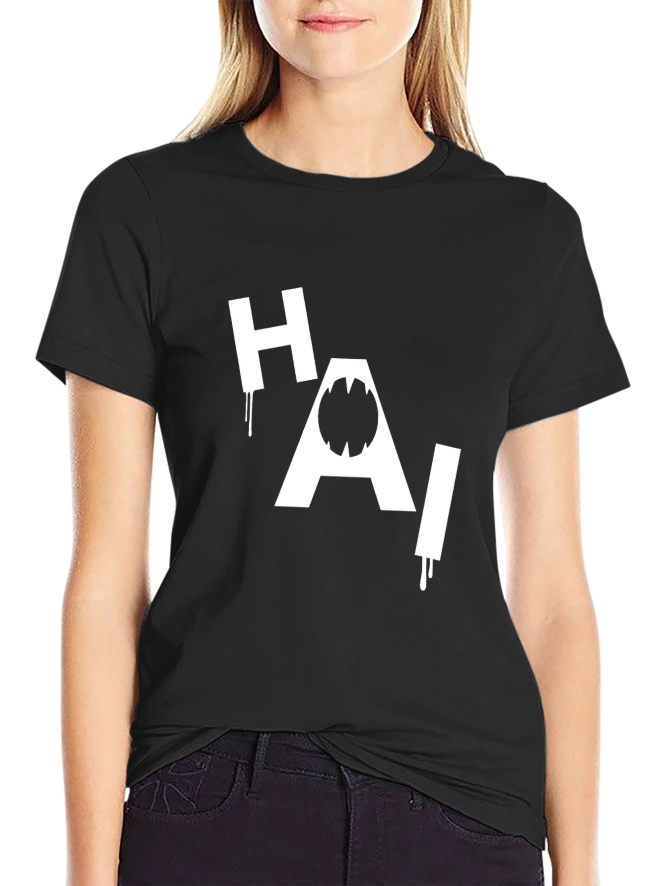 HAI Shark Graphic Black T-Shirt