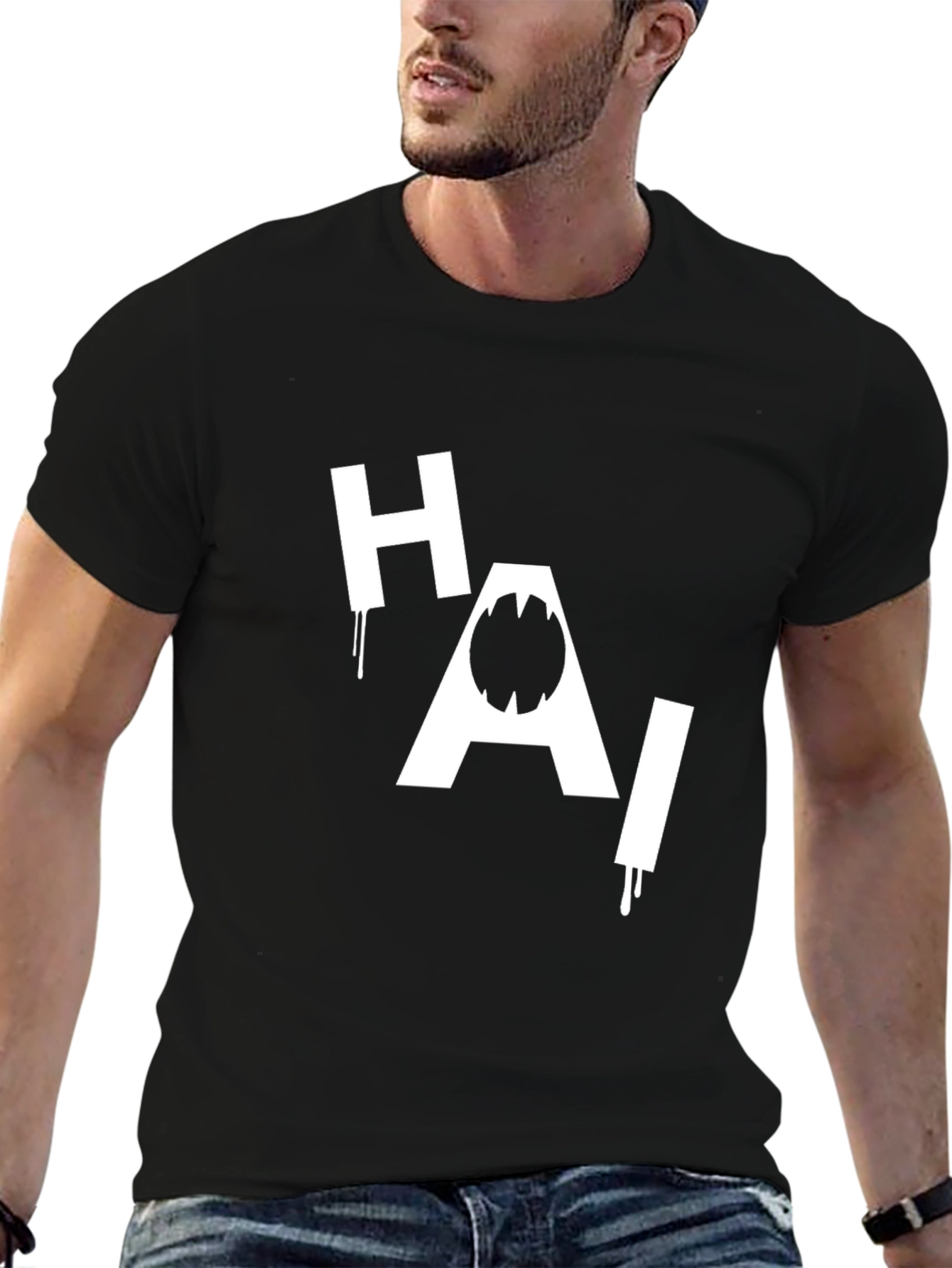 HAI Shark Graphic Black T-Shirt