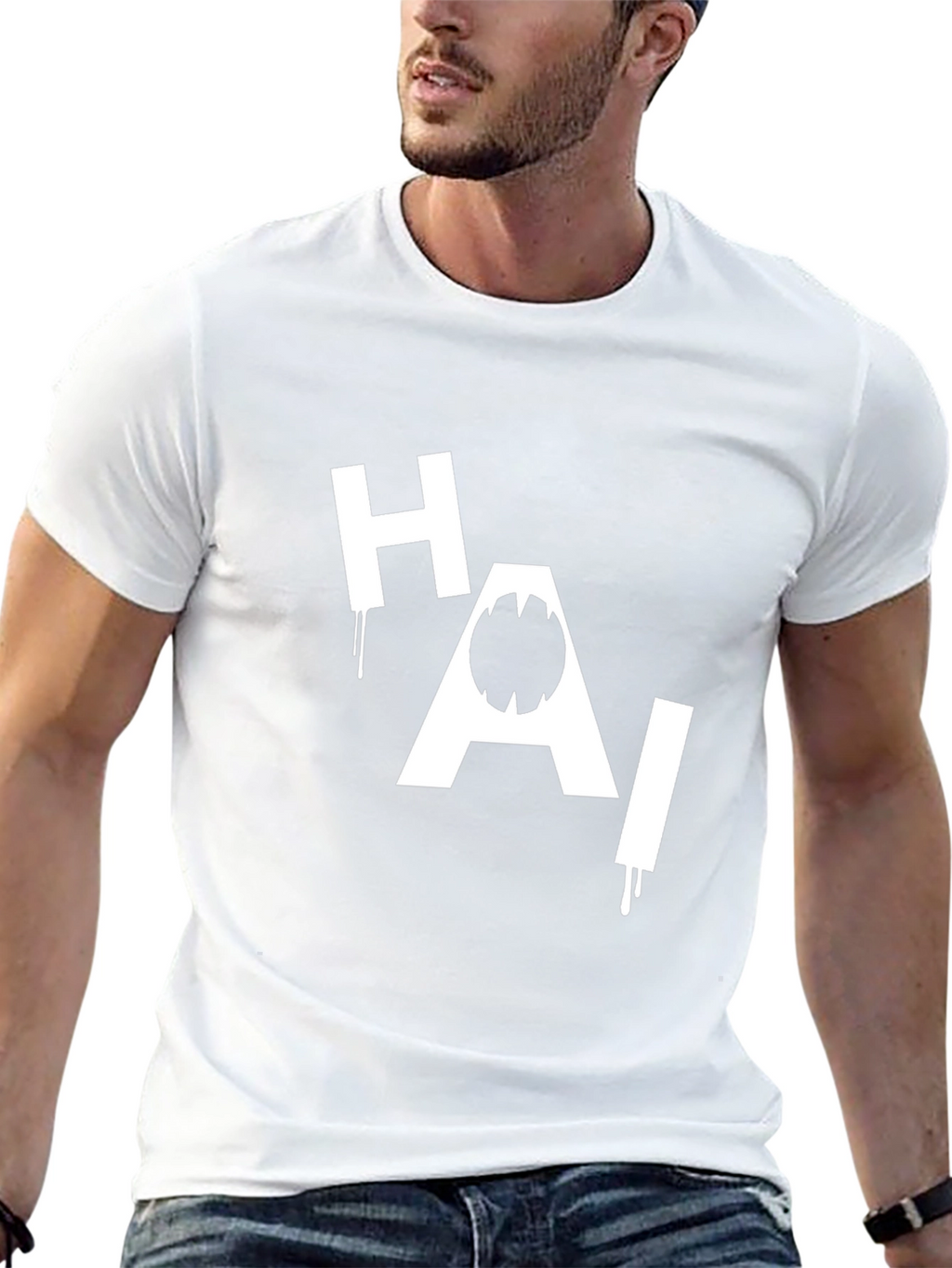 HAI Shark Graphic Black T-Shirt