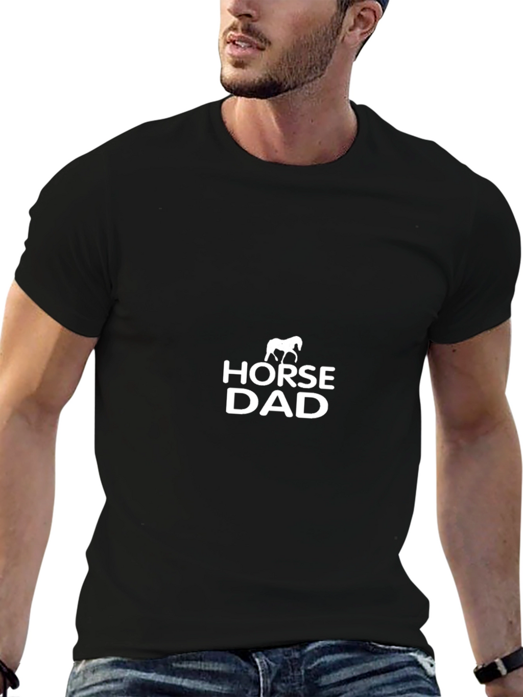 Horse Dad Black T-Shirt