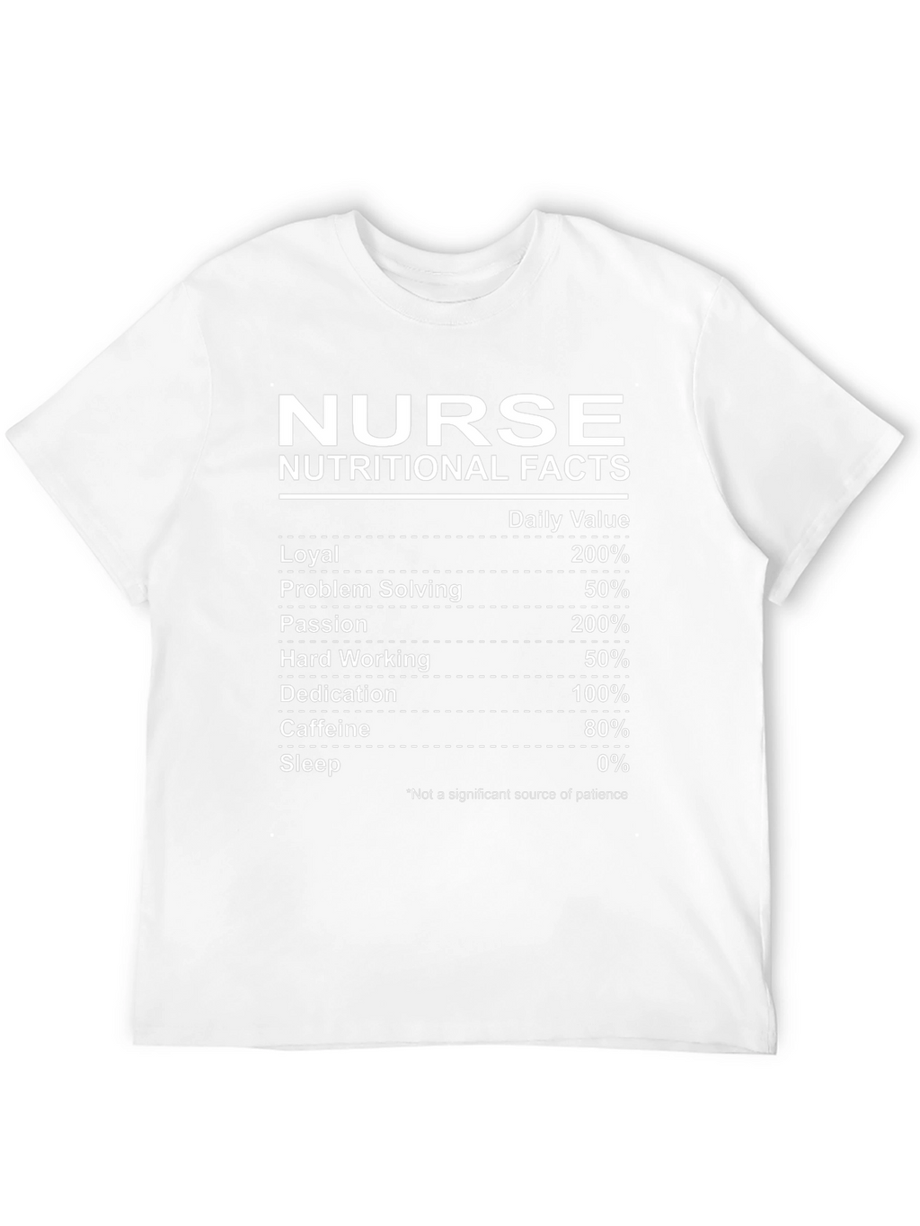 Nurse Nutritional Facts Black T-Shirt