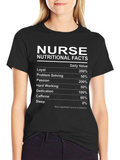 Nurse Nutritional Facts Black T-Shirt