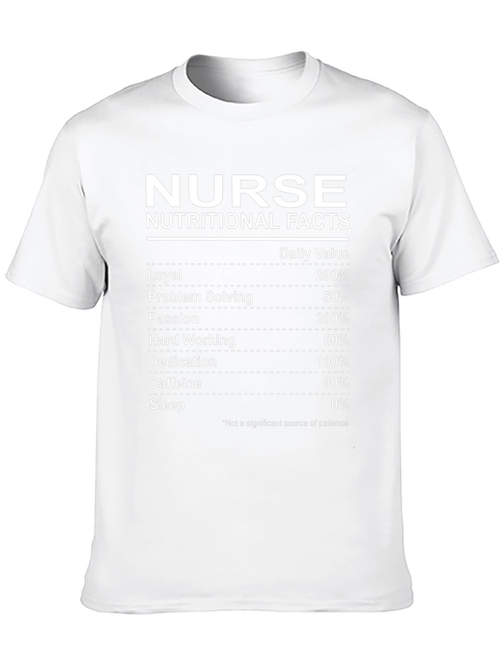 Nurse Nutritional Facts Black T-Shirt