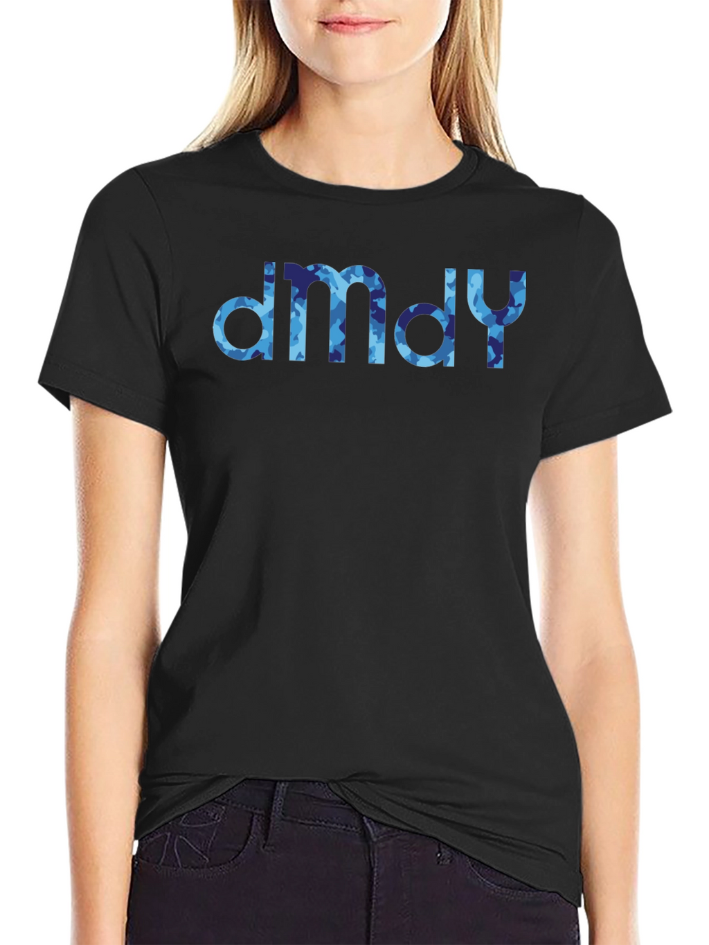dmdy Camouflage Print Black T-Shirt