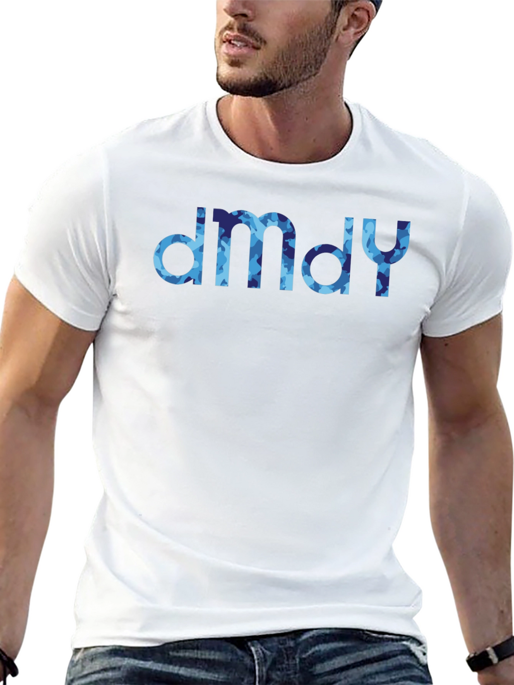 dmdy Camouflage Print Black T-Shirt