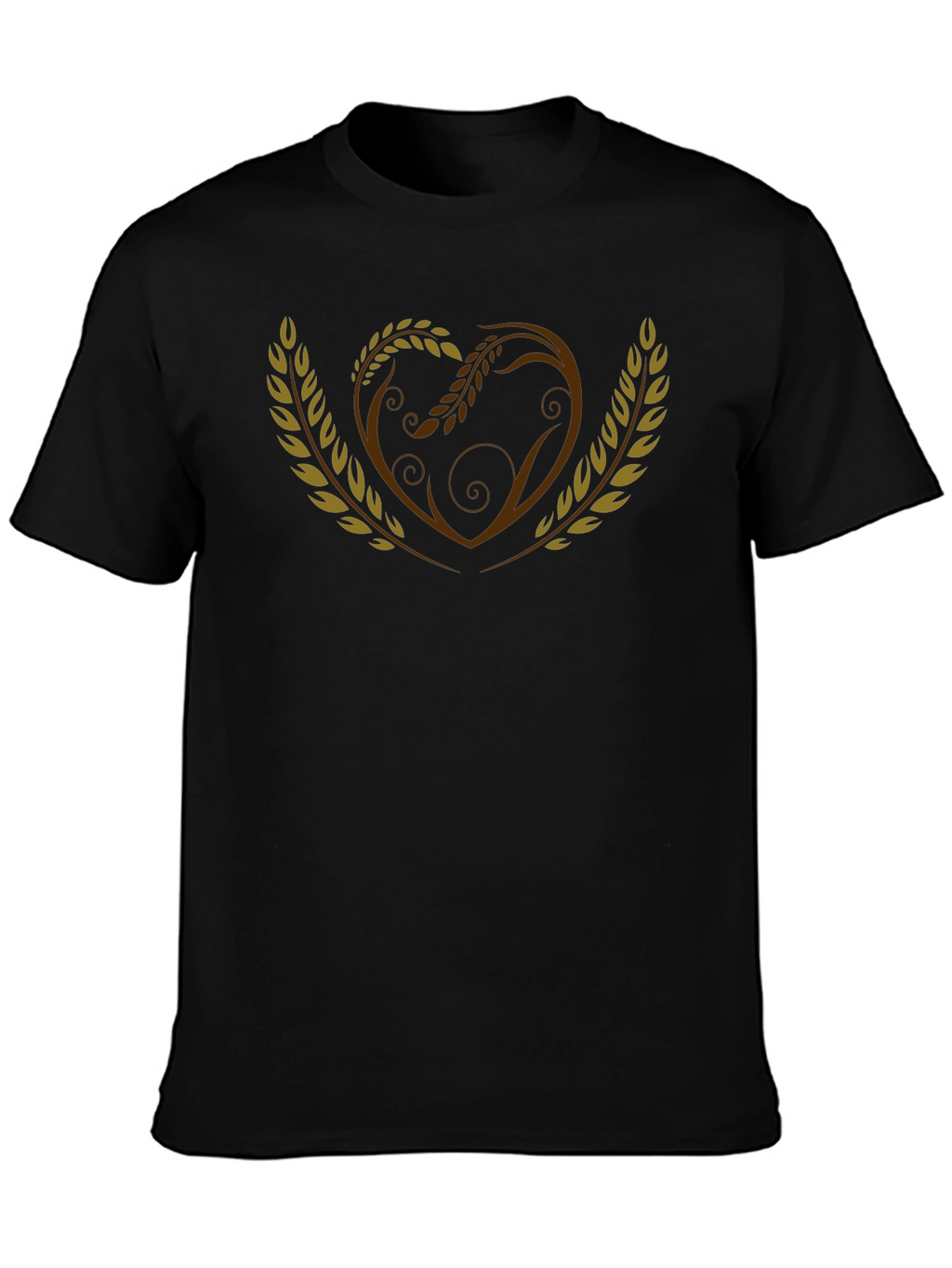 Wheat Heart Graphic Black T-Shirt