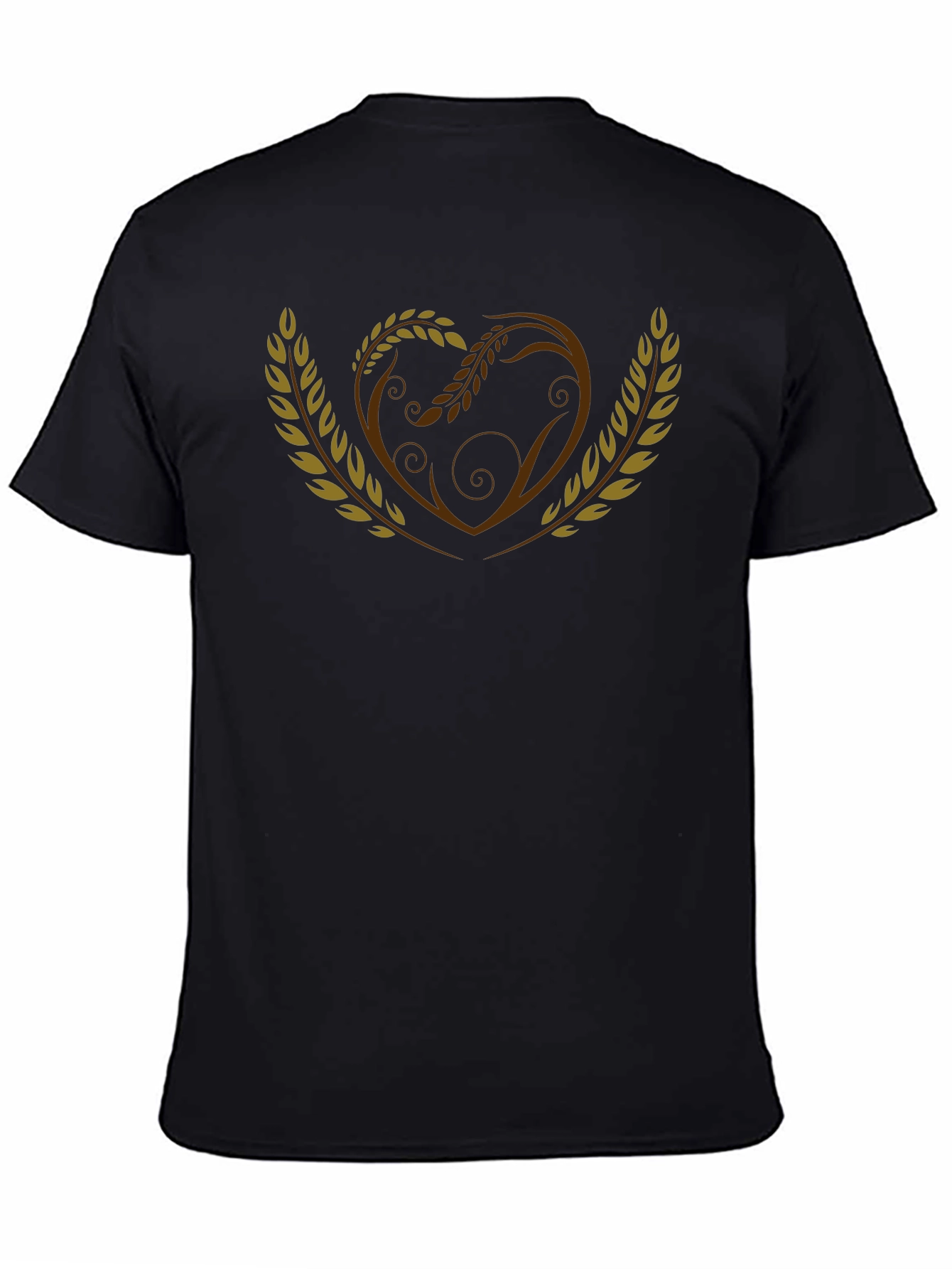 Wheat Heart Graphic Black T-Shirt