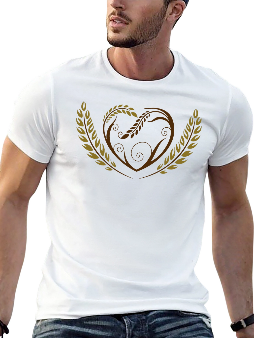 Wheat Heart Graphic Black T-Shirt