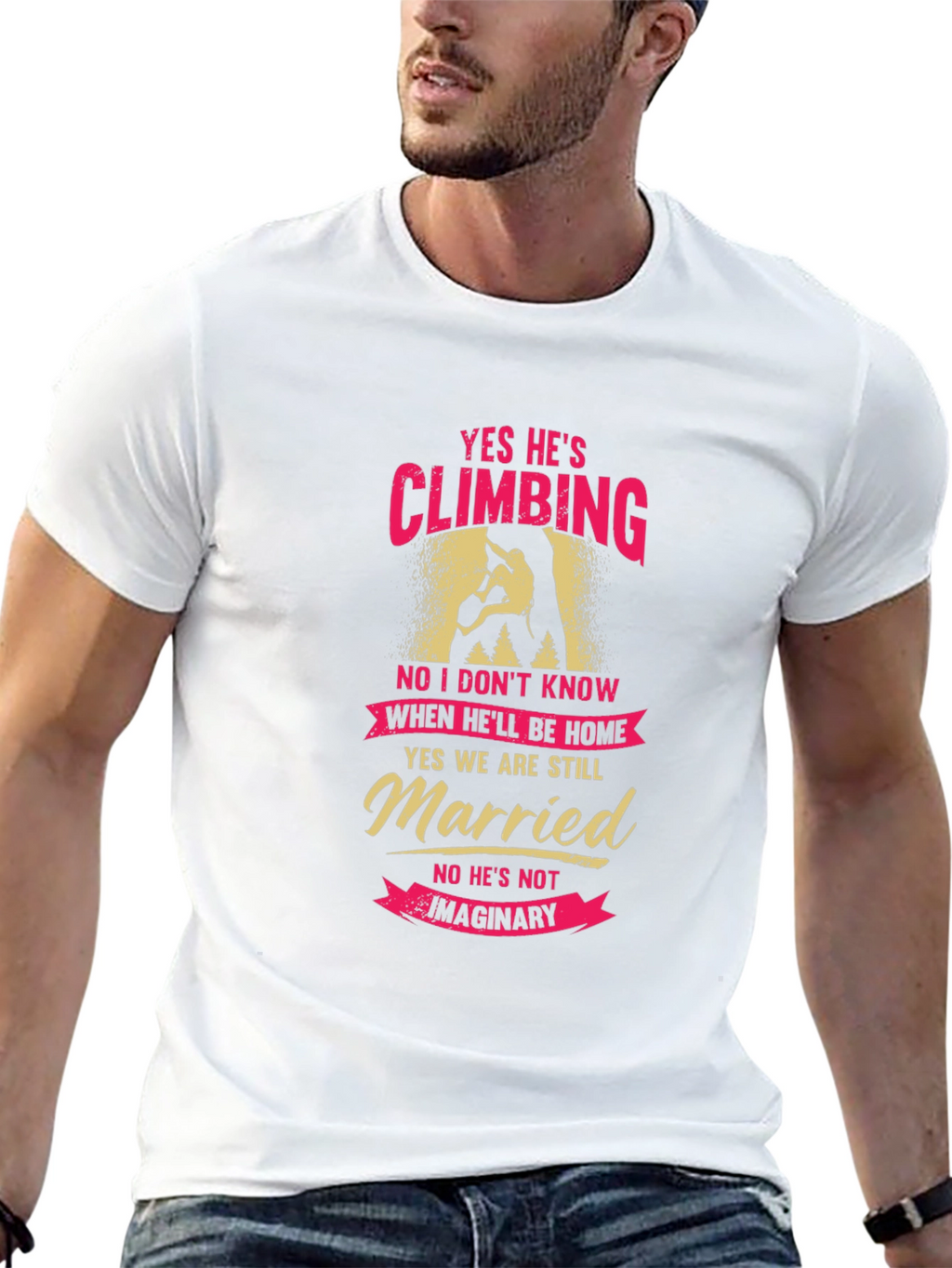 Climbing Husband Graphic Tee - Funny Married Life Shirt
