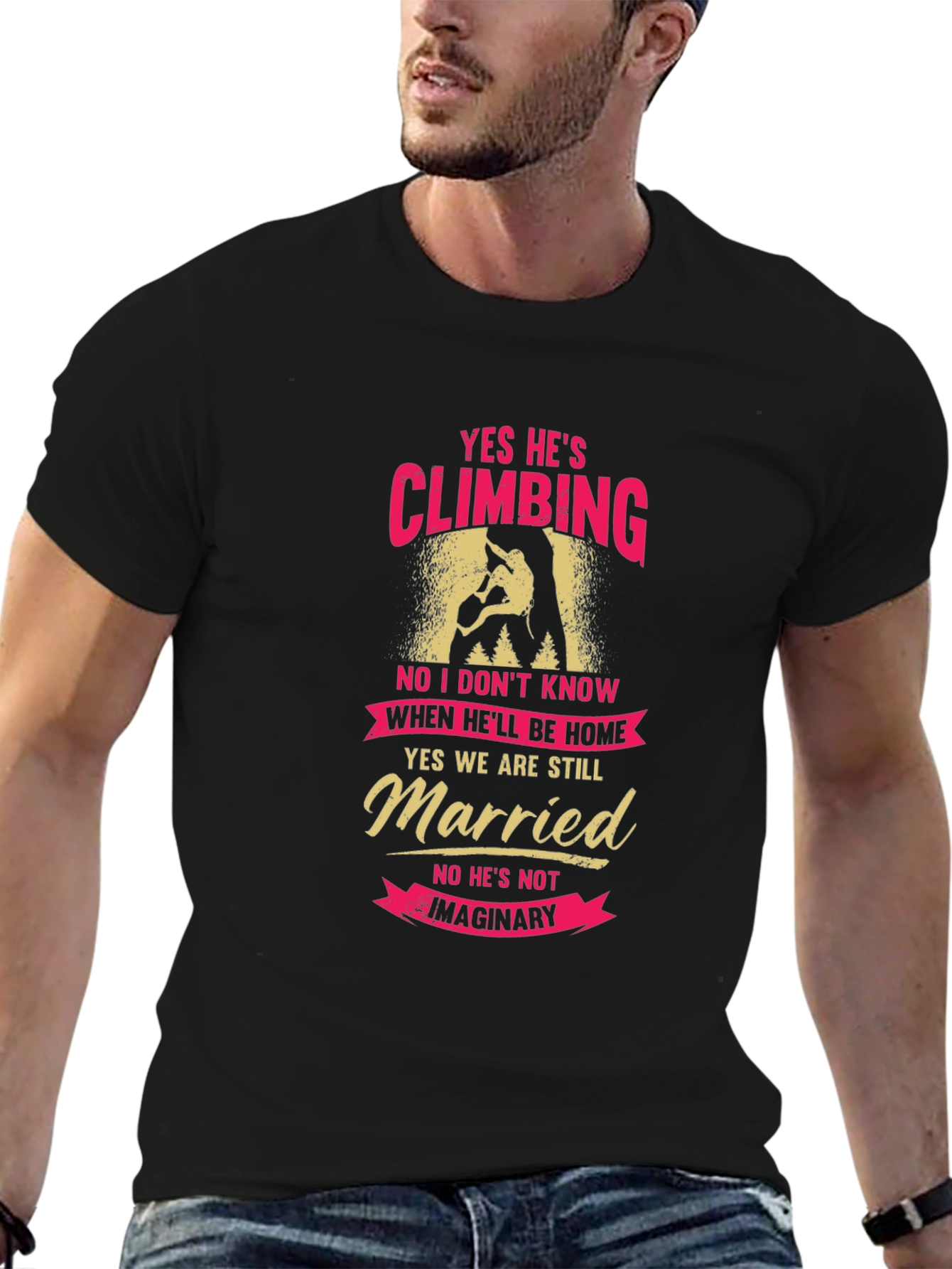 Climbing Husband Graphic Tee - Funny Married Life Shirt