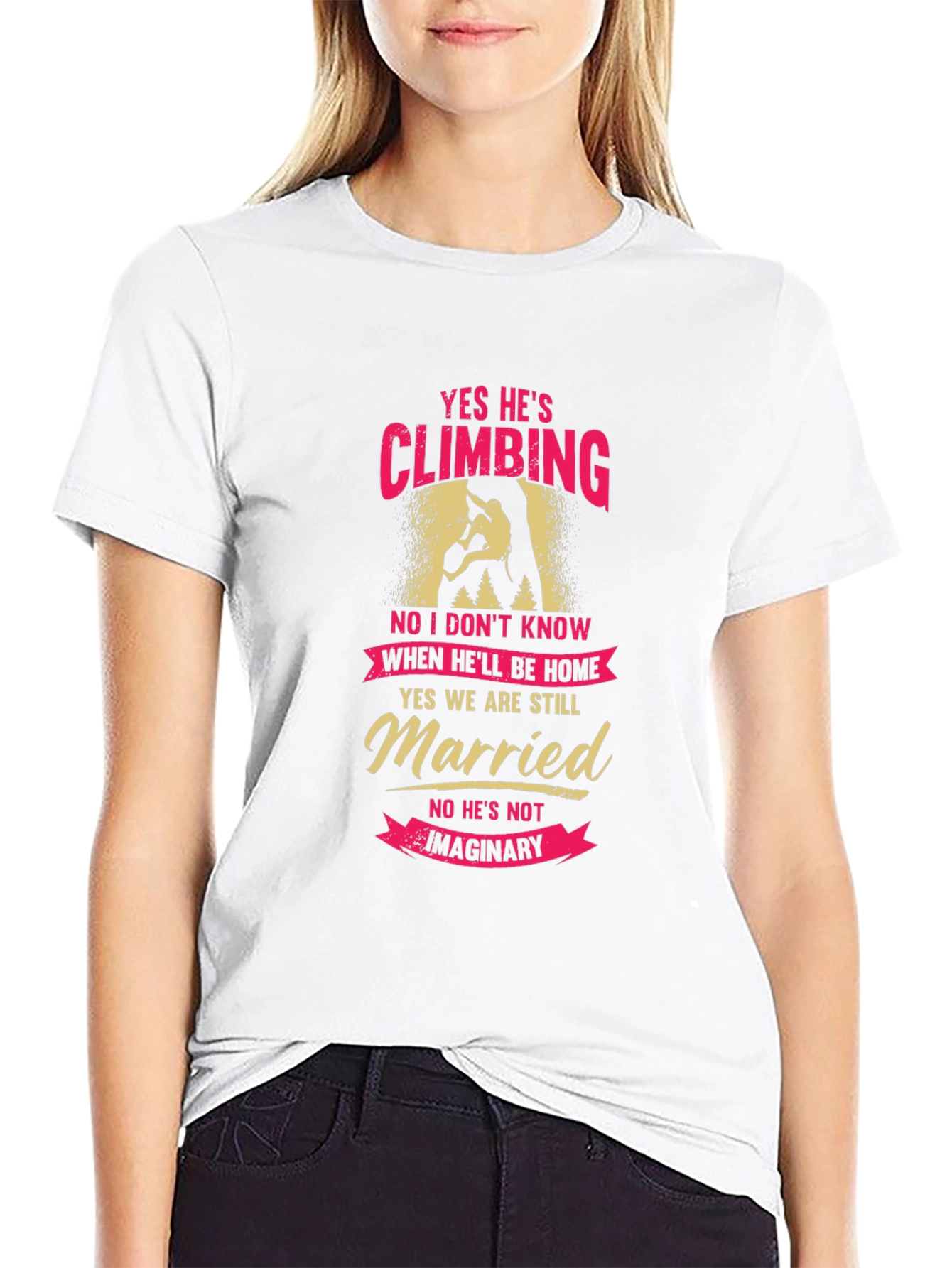 Climbing Husband Graphic Tee - Funny Married Life Shirt