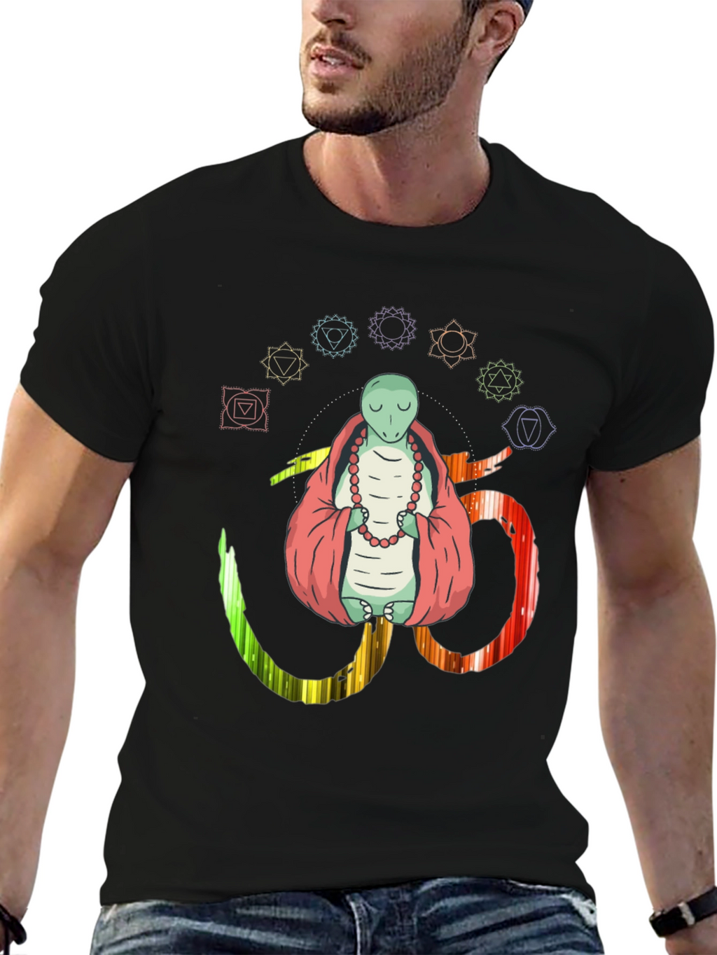 Meditating Lizard Om Yoga Chakra T-Shirt