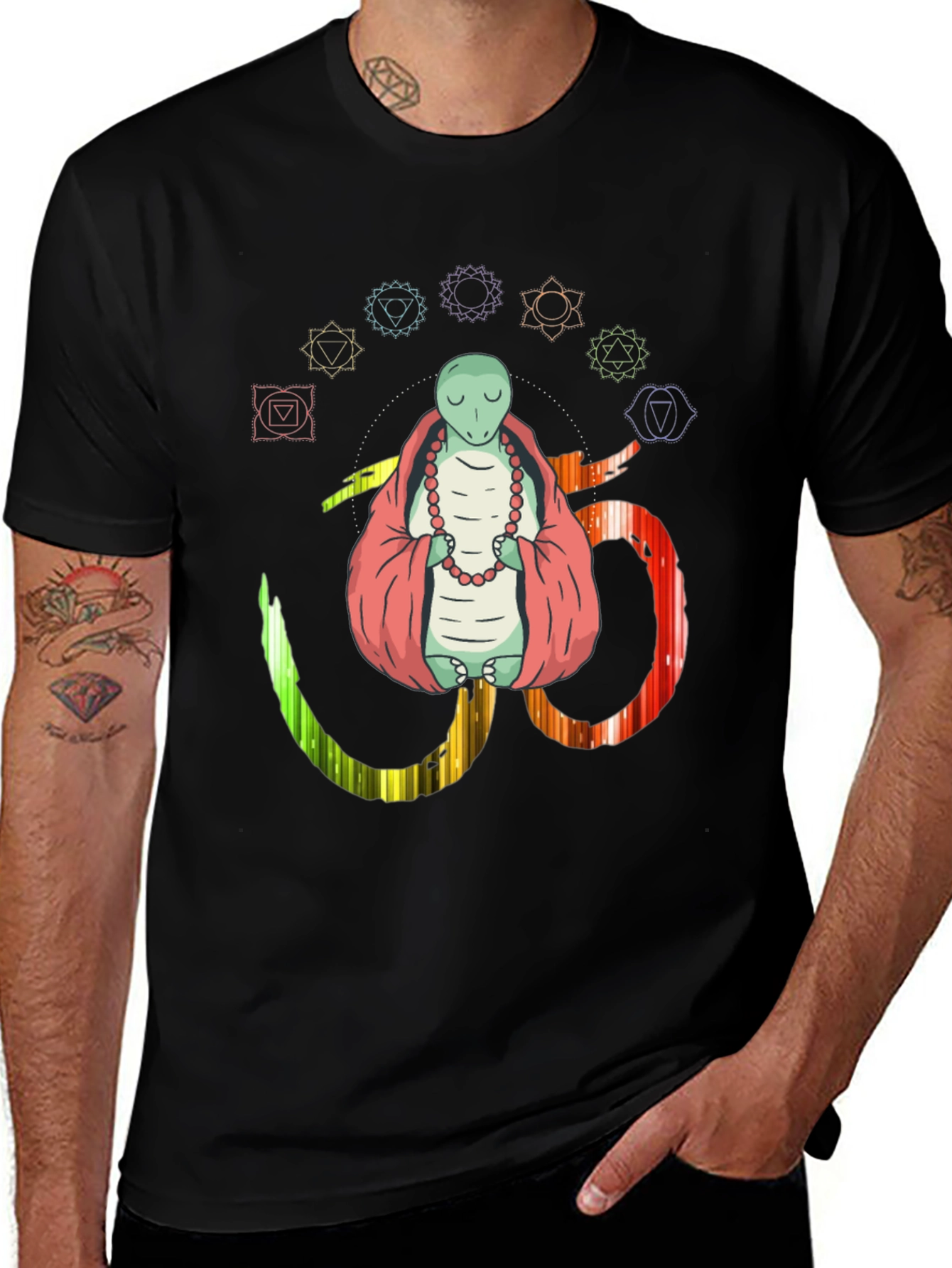 Meditating Lizard Om Yoga Chakra T-Shirt