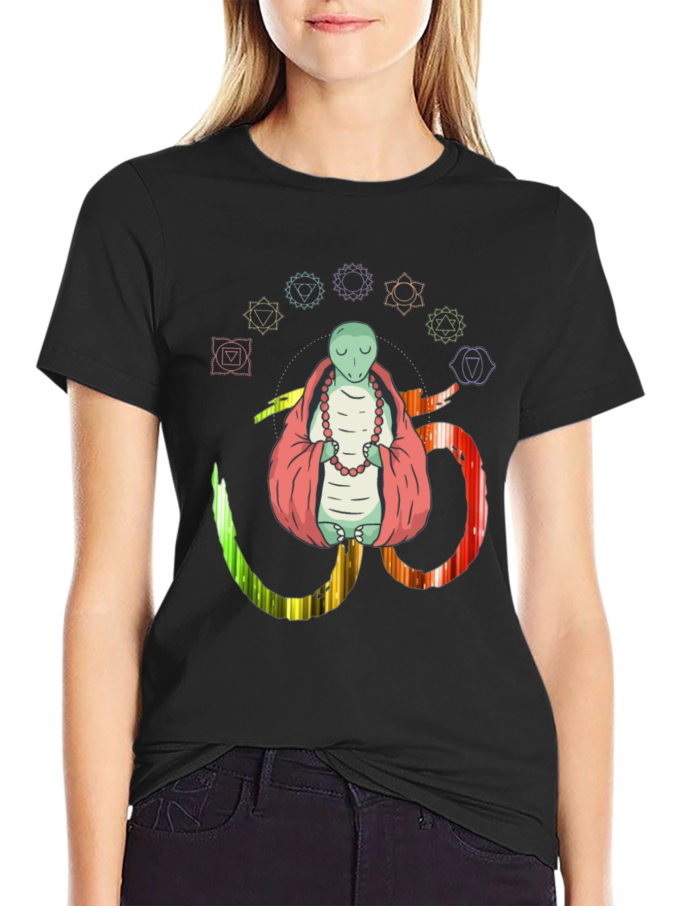 Meditating Lizard Om Yoga Chakra T-Shirt