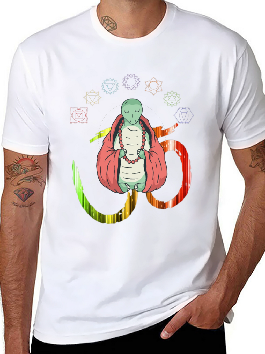 Meditating Lizard Om Yoga Chakra T-Shirt