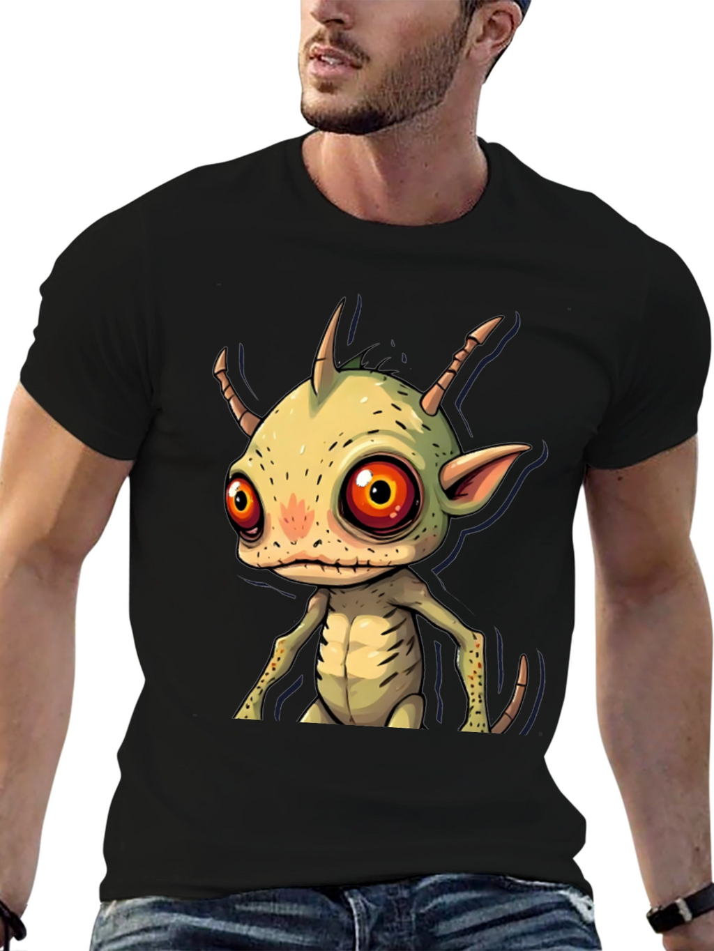 Cartoon Alien Graphic T-Shirt