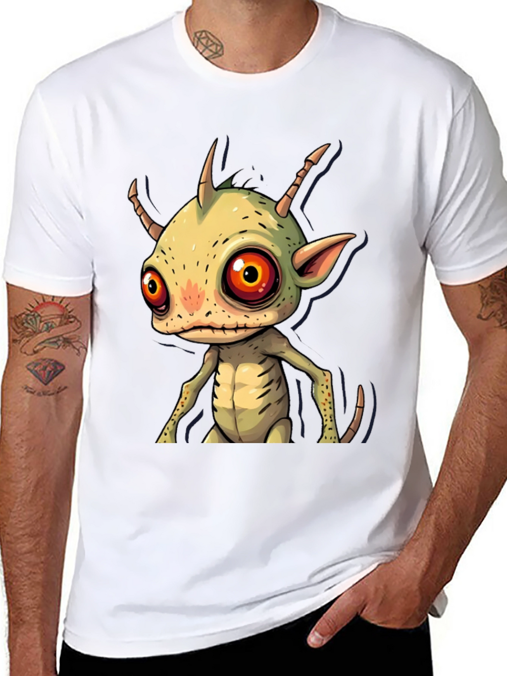 Cartoon Alien Graphic T-Shirt
