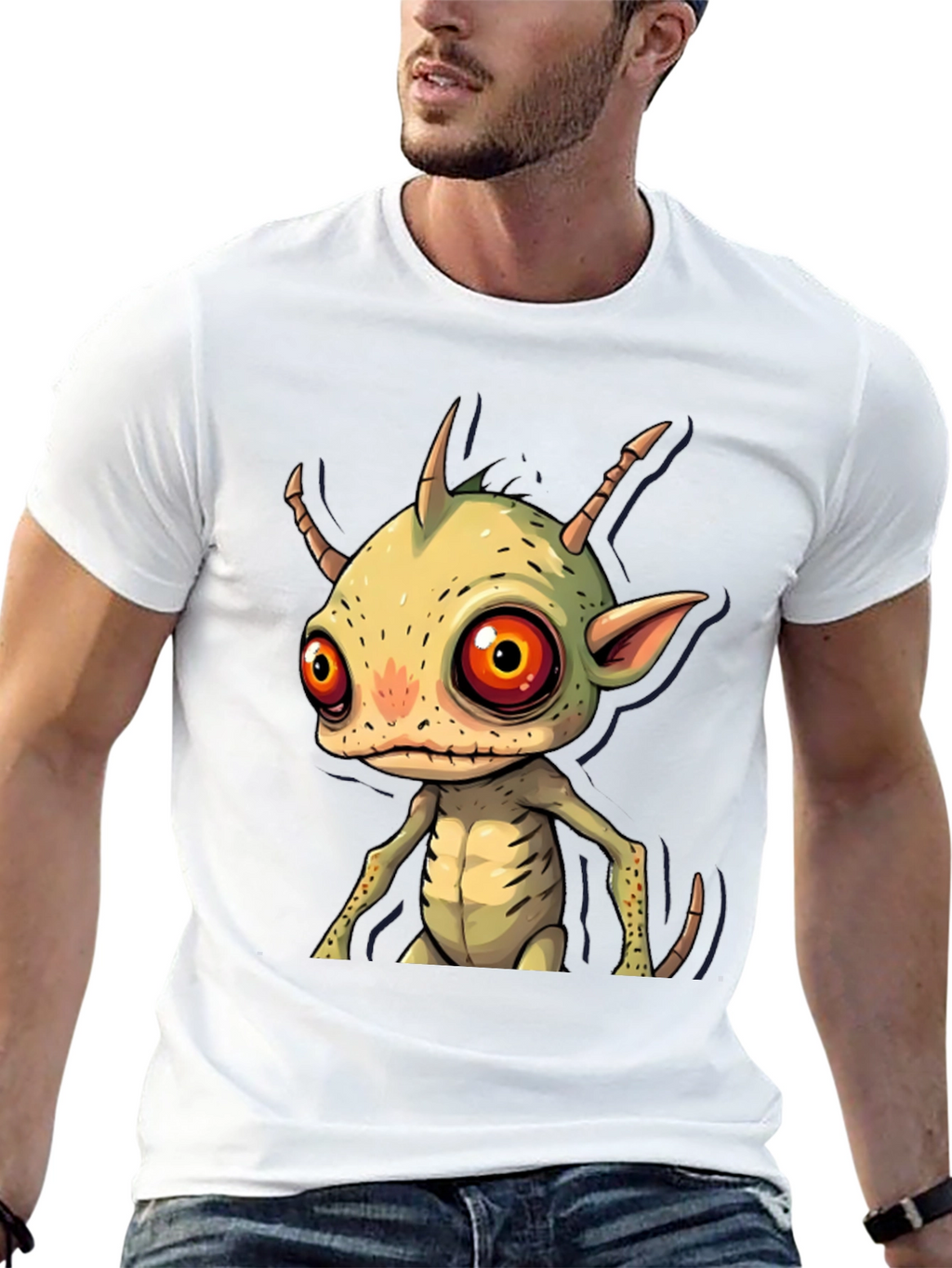 Cartoon Alien Graphic T-Shirt
