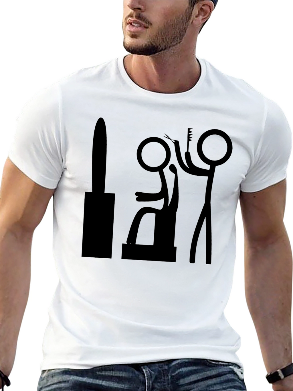Barber Stick Figure T-Shirt - Funny Haircut Tee