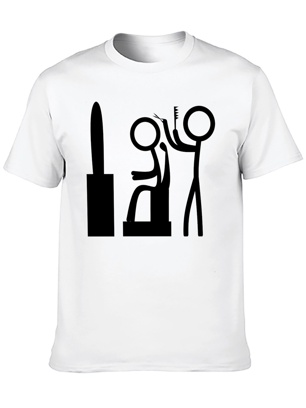 Barber Stick Figure T-Shirt - Funny Haircut Tee