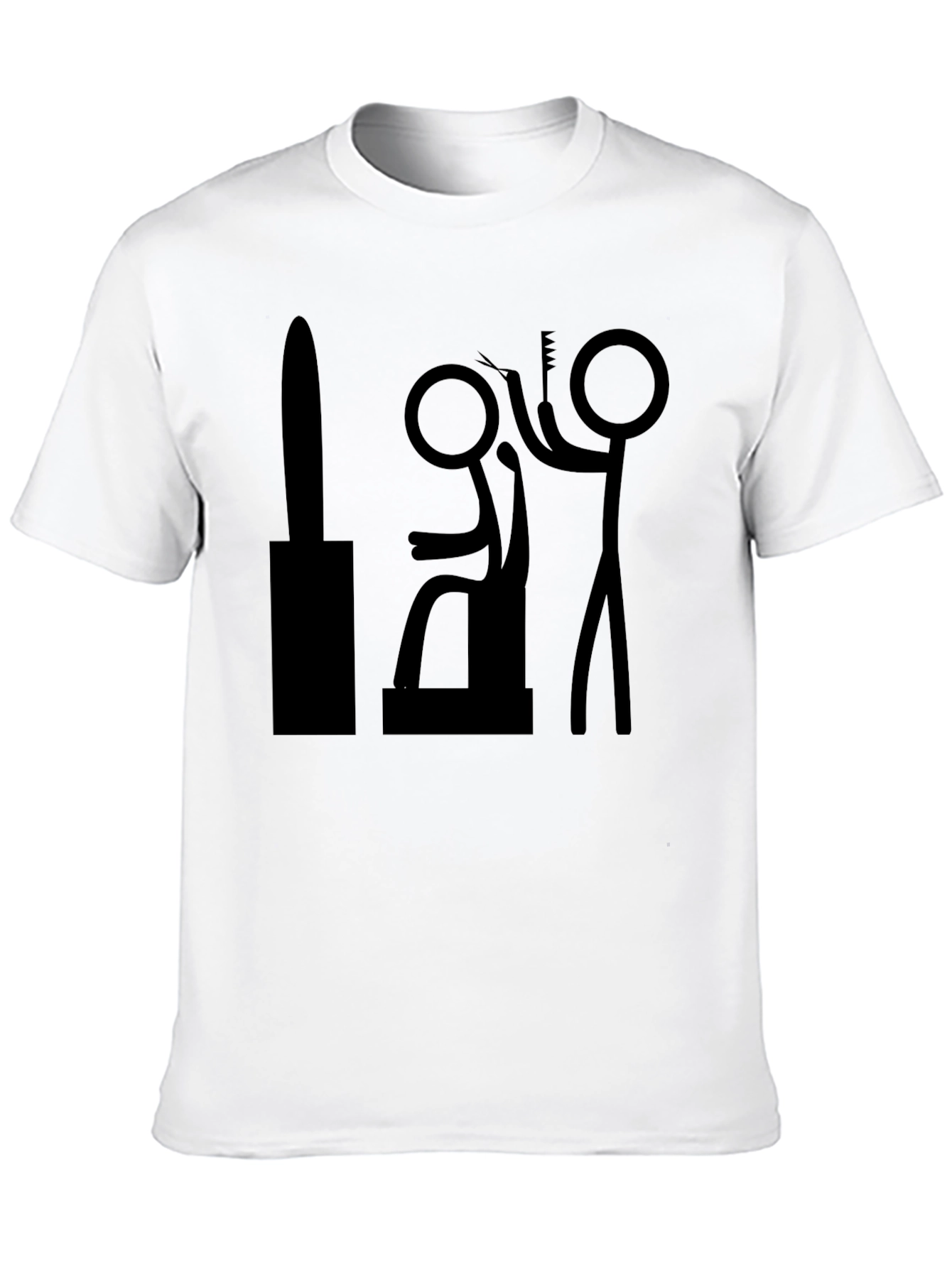 Barber Stick Figure T-Shirt - Funny Haircut Tee