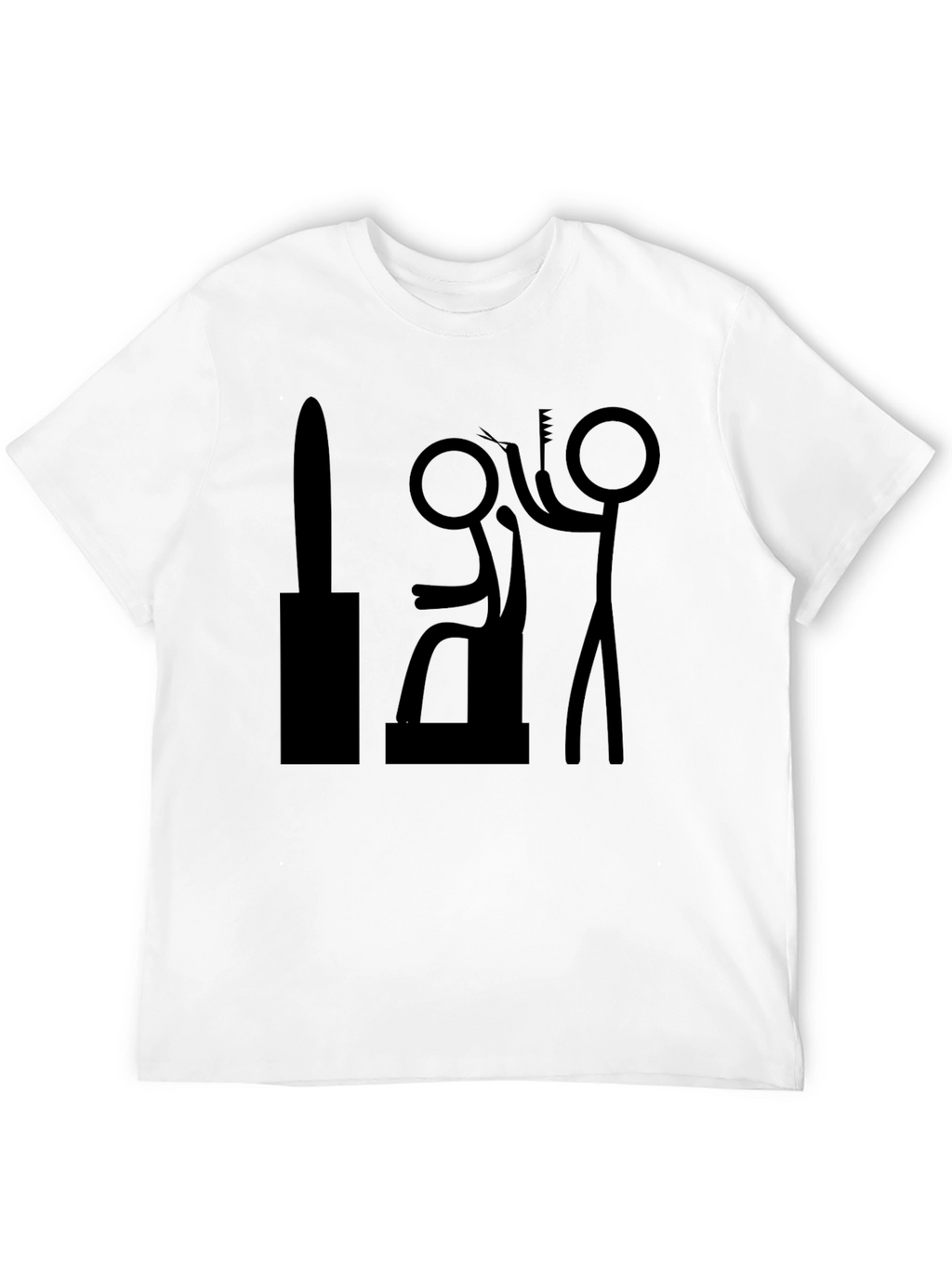 Barber Stick Figure T-Shirt - Funny Haircut Tee