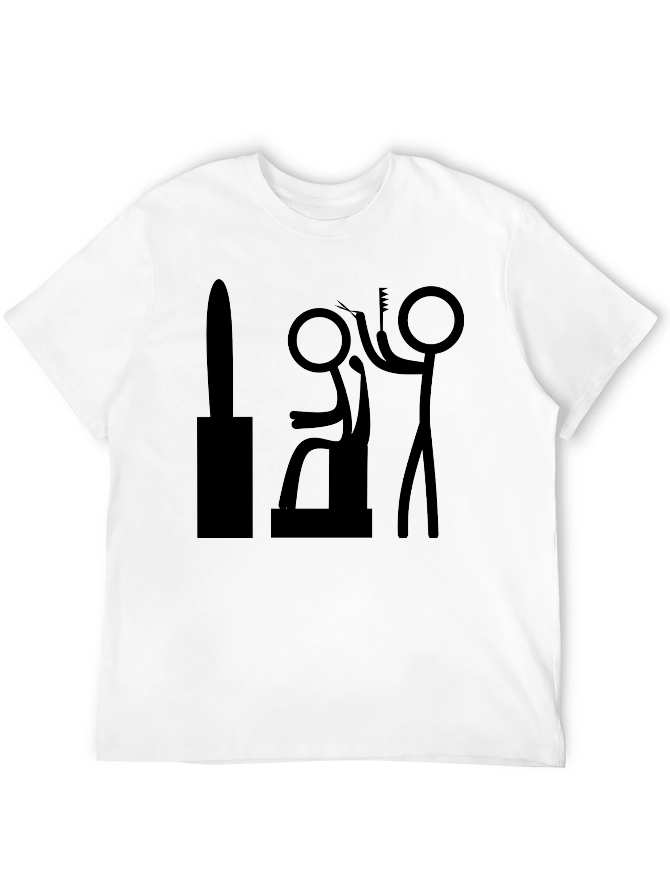 Barber Stick Figure T-Shirt - Funny Haircut Tee
