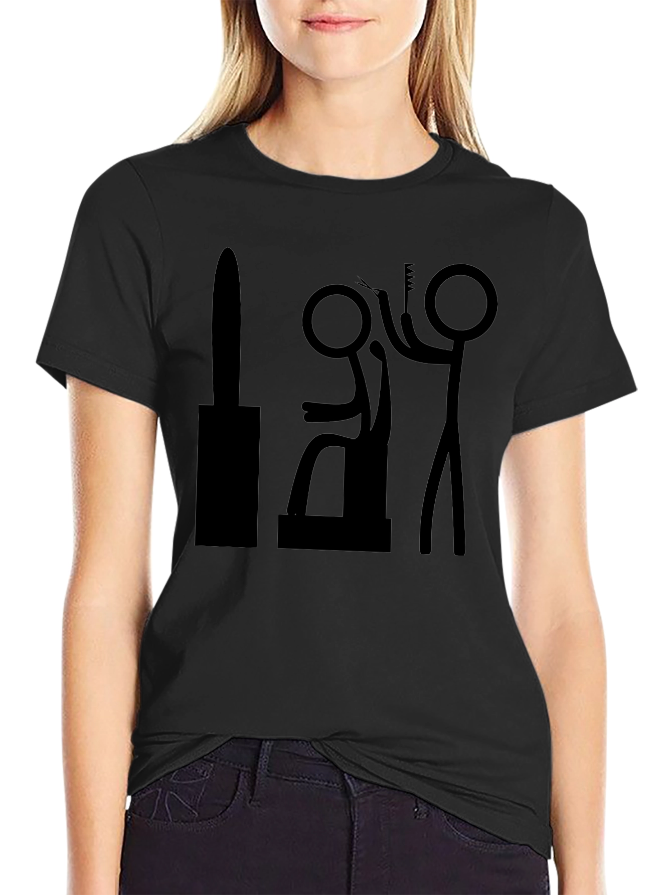 Barber Stick Figure T-Shirt - Funny Haircut Tee