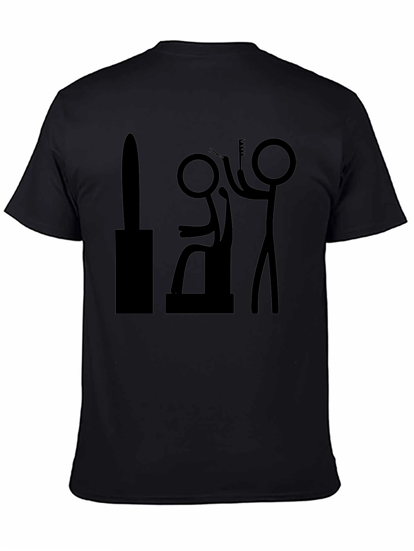 Barber Stick Figure T-Shirt - Funny Haircut Tee