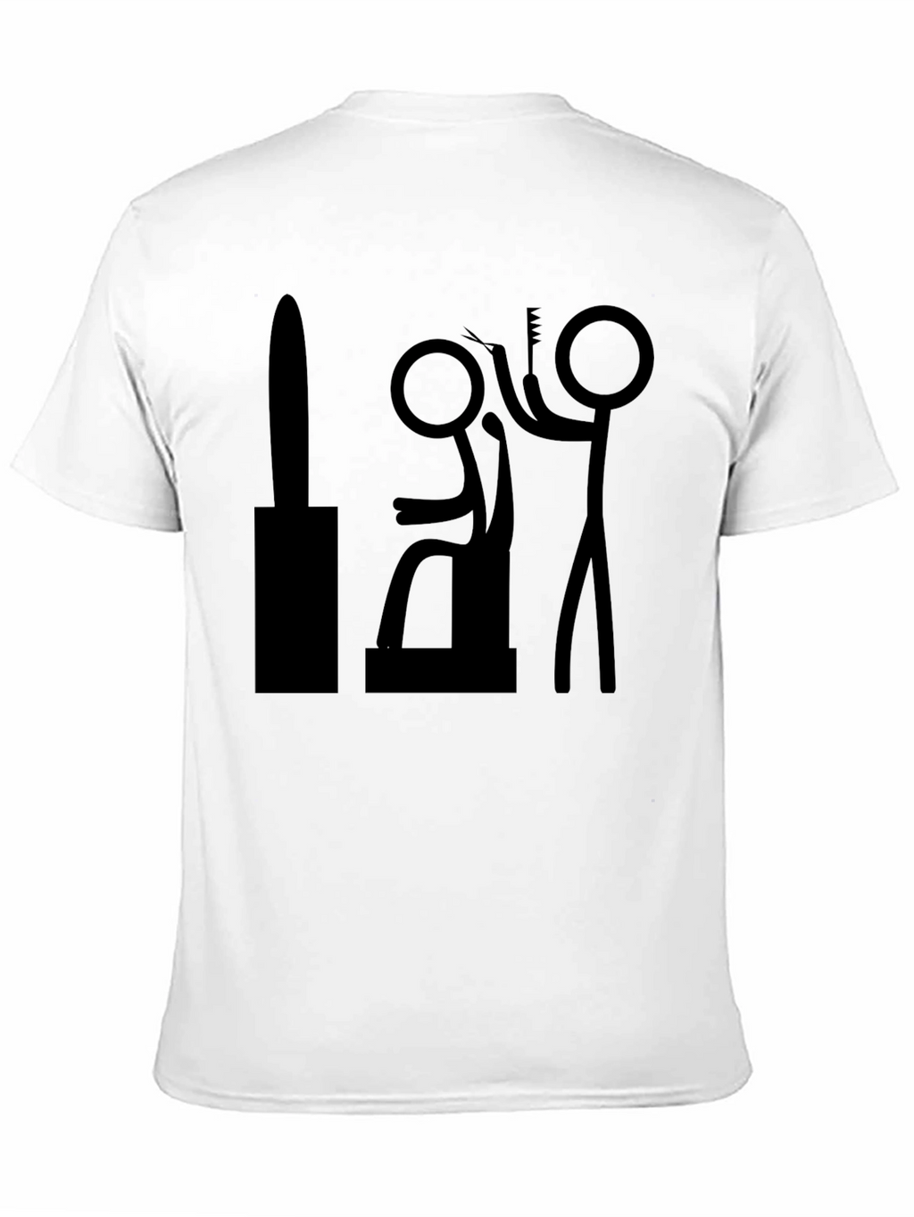 Barber Stick Figure T-Shirt - Funny Haircut Tee