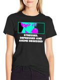 Stressed Depressed Anime Obsessed Graphic T-Shirt
